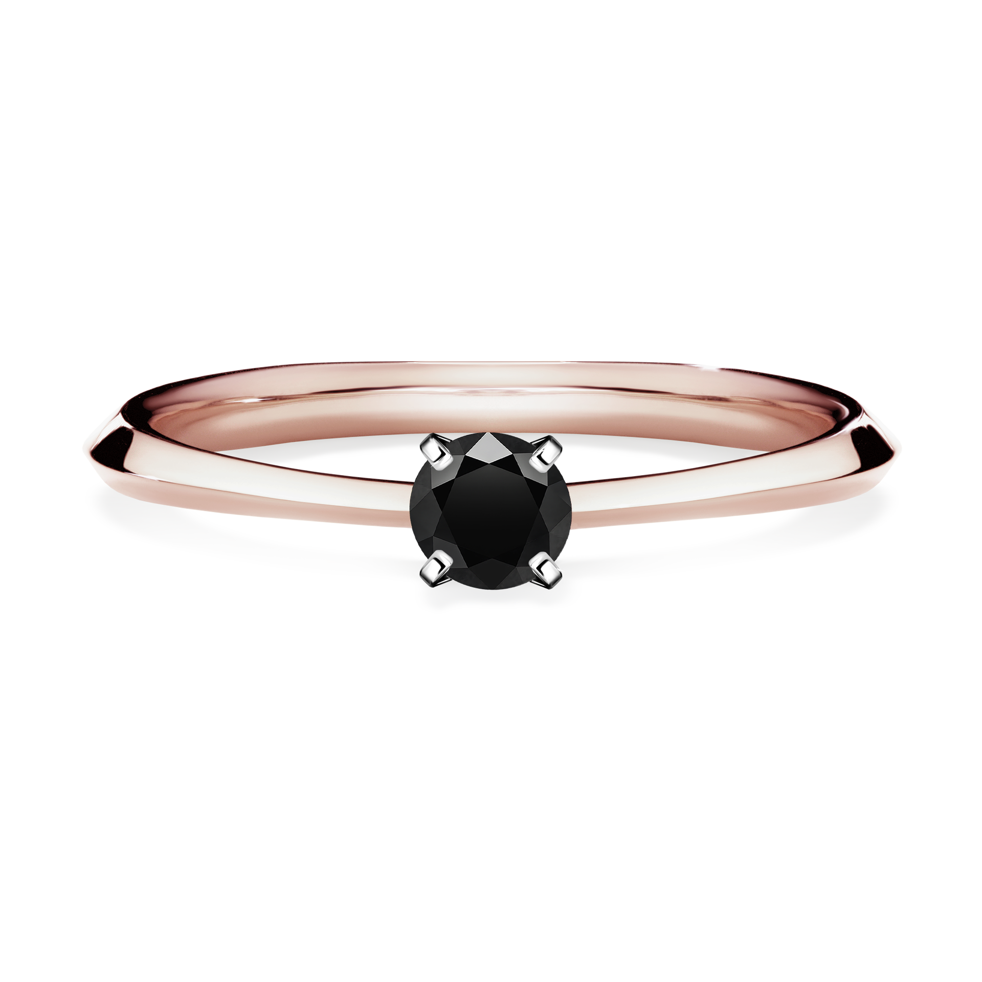 Pierścionek zaręczynowy My Angel z różowego złota z czarnym diamentem 0,17CT