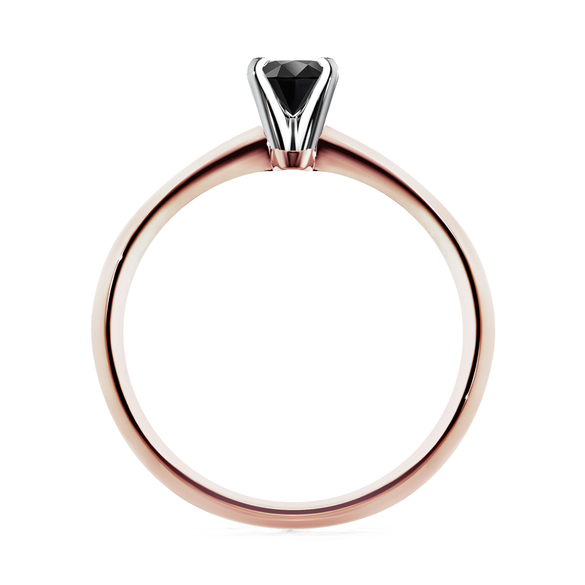 Pierścionek zaręczynowy My Angel z różowego złota z czarnym diamentem 0,17CT