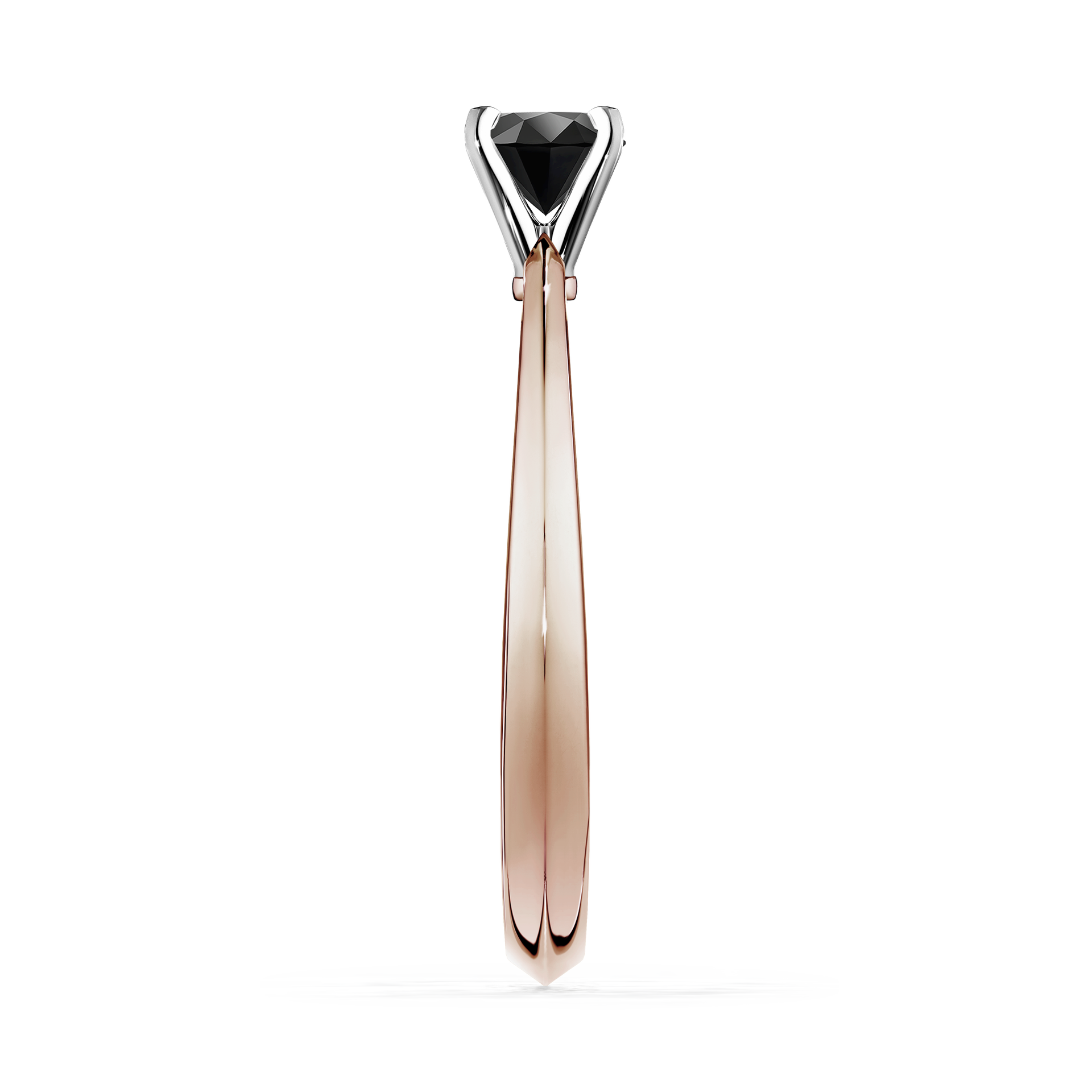 Pierścionek zaręczynowy My Angel z różowego złota z czarnym diamentem 0,17CT