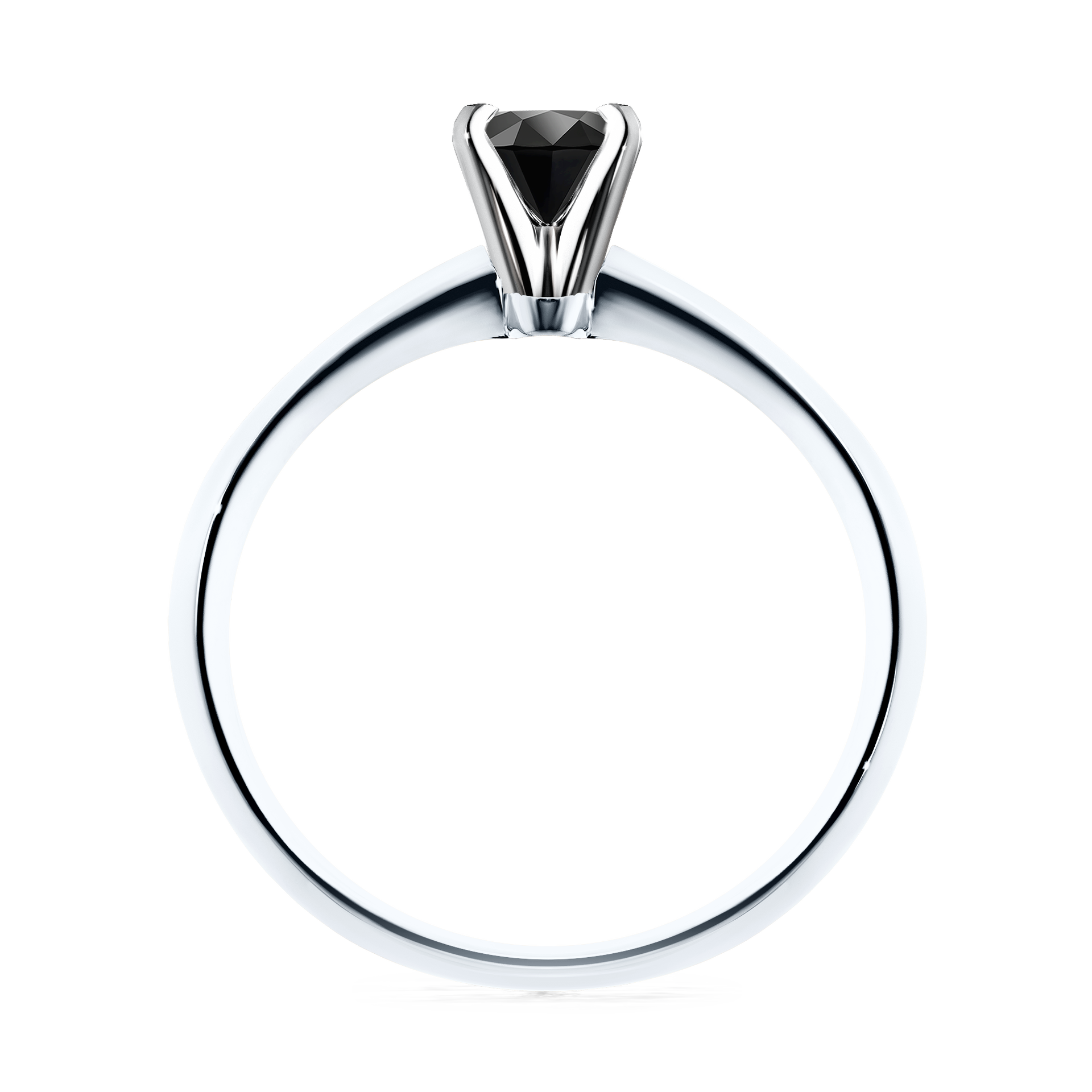 Pierścionek zaręczynowy My Angel z białego złota z czarnym diamentem 0,25CT