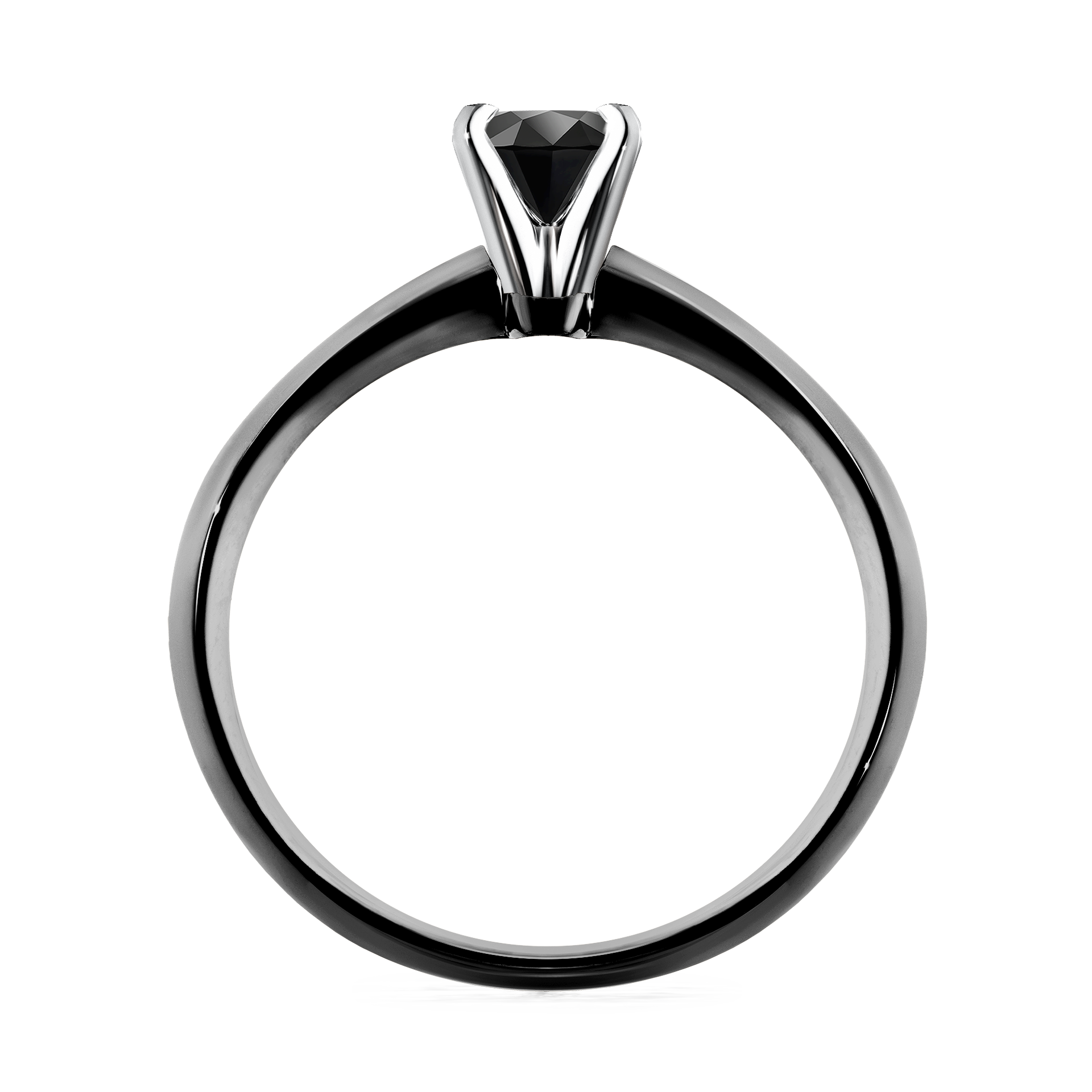 Pierścionek zaręczynowy My Angel z czarnego złota z czarnym diamentem 0,25CT