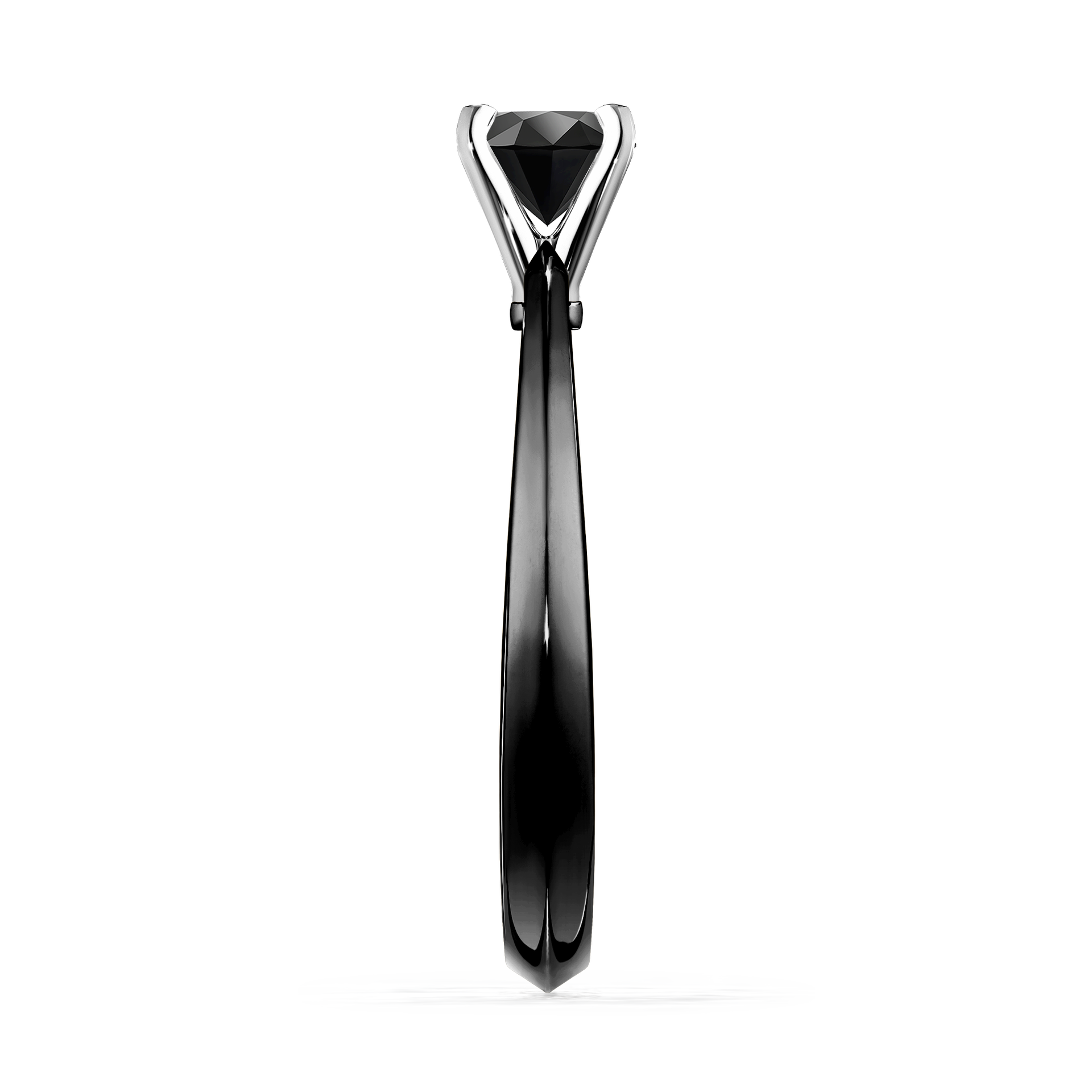 Pierścionek zaręczynowy My Angel z czarnego złota z czarnym diamentem 0,25CT