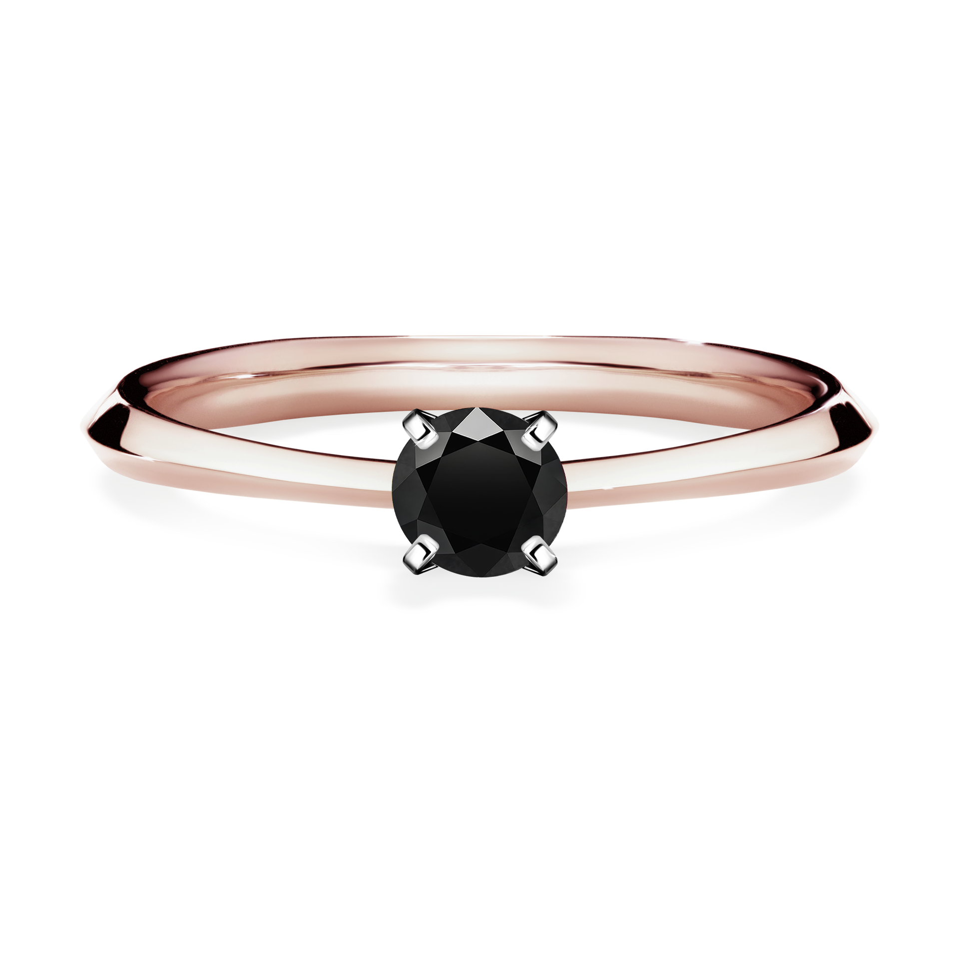 Pierścionek zaręczynowy My Angel z różowego złota z czarnym diamentem 0,25CT