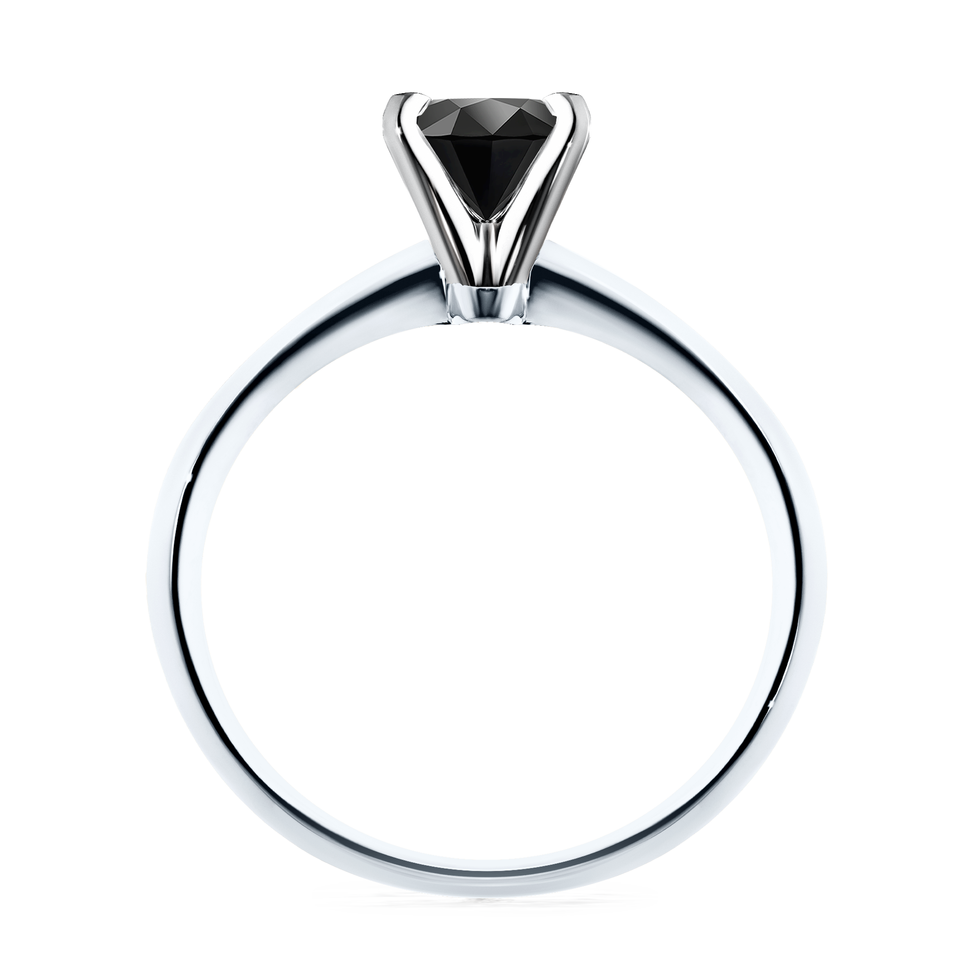 Pierścionek zaręczynowy My Angel z białego złota z czarnym diamentem 0,50CT