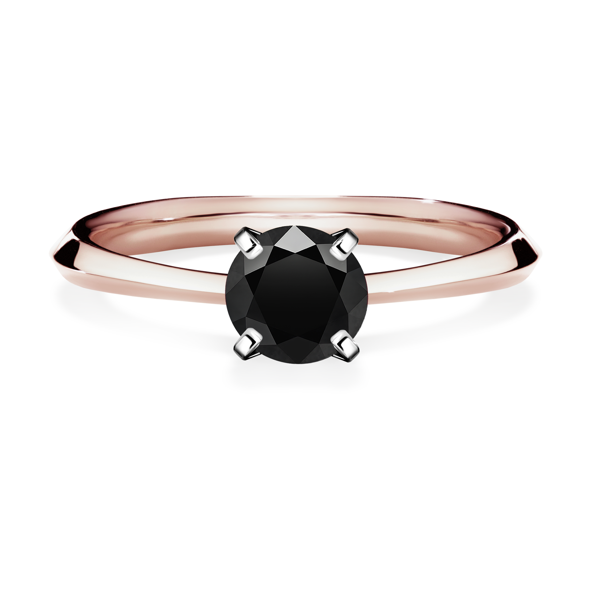 Pierścionek zaręczynowy My Angel z różowego złota z czarnym diamentem 0,50CT