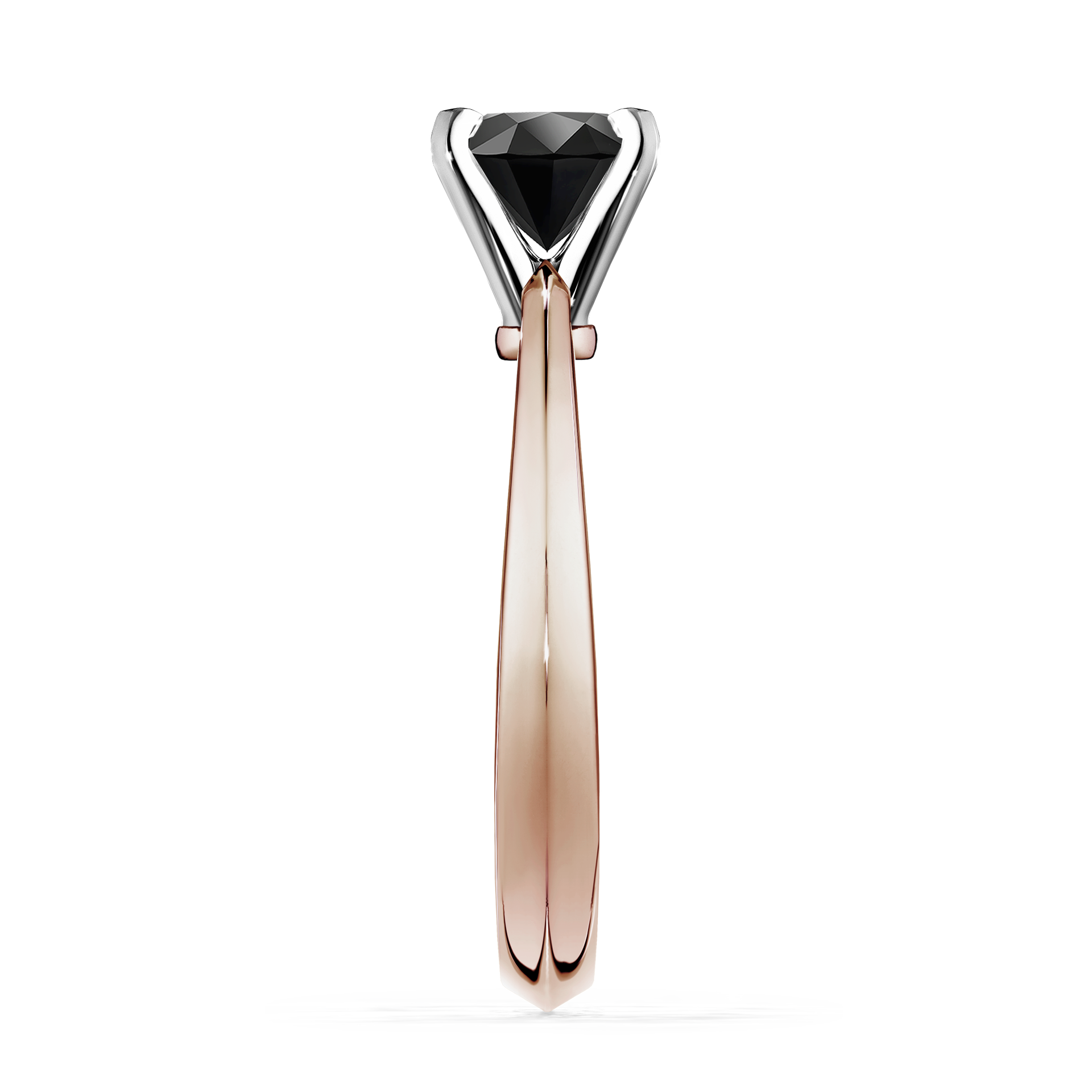 Pierścionek zaręczynowy My Angel z różowego złota z czarnym diamentem 0,50CT