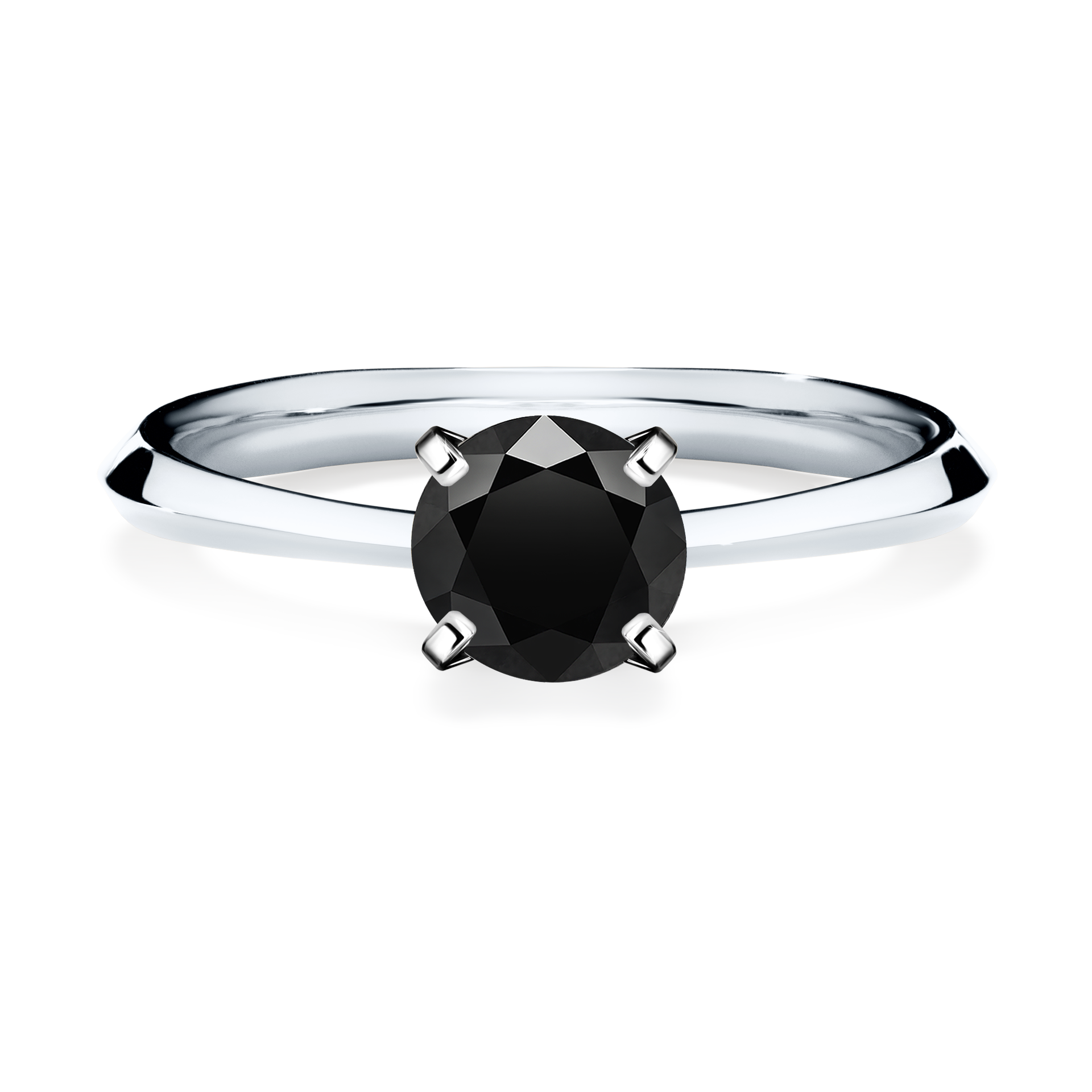 Pierścionek zaręczynowy My Angel z białego złota z czarnym diamentem 0,80CT