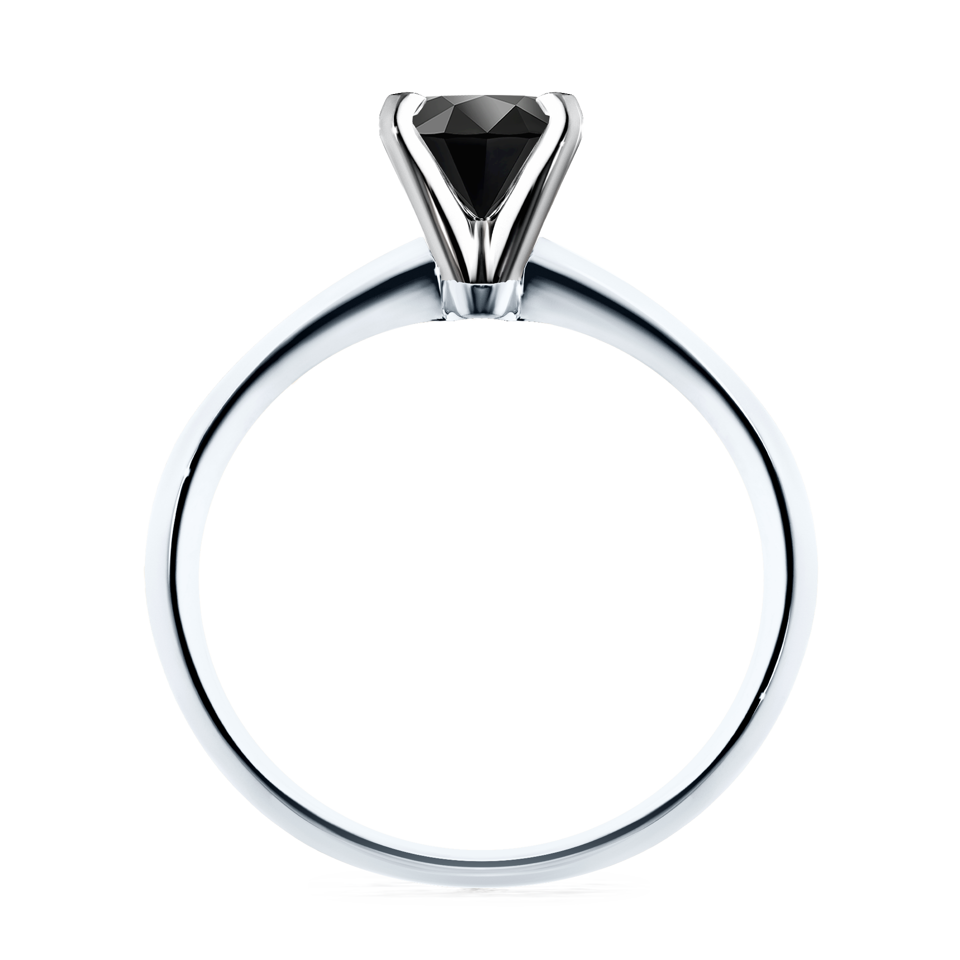 Pierścionek zaręczynowy My Angel z białego złota z czarnym diamentem 0,80CT