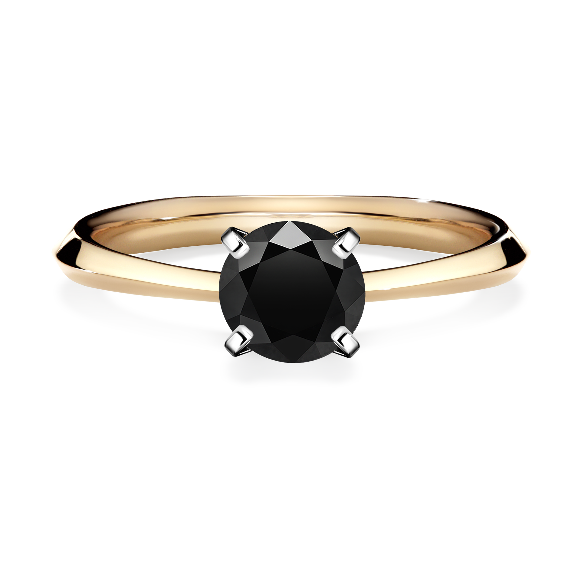 Pierścionek zaręczynowy My Angel z żółtego złota z czarnym diamentem 0,80CT