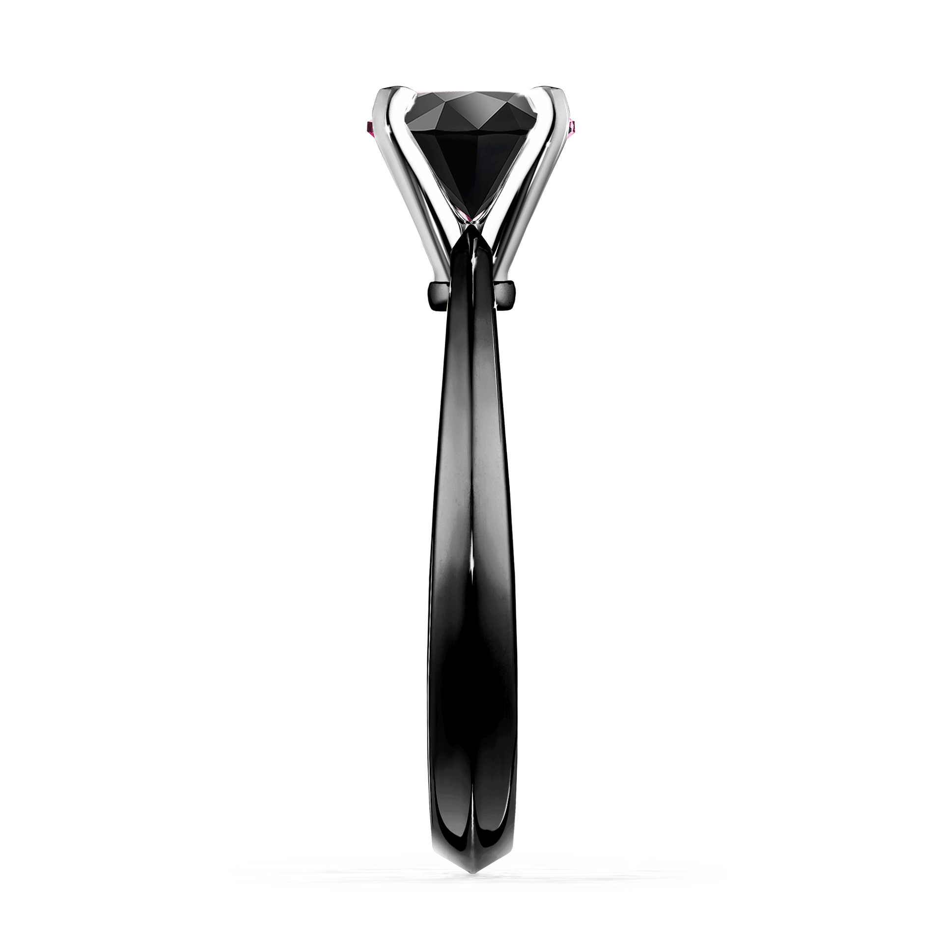 Pierścionek zaręczynowy My Angel z czarnego złota z czarnym diamentem 1,00CT