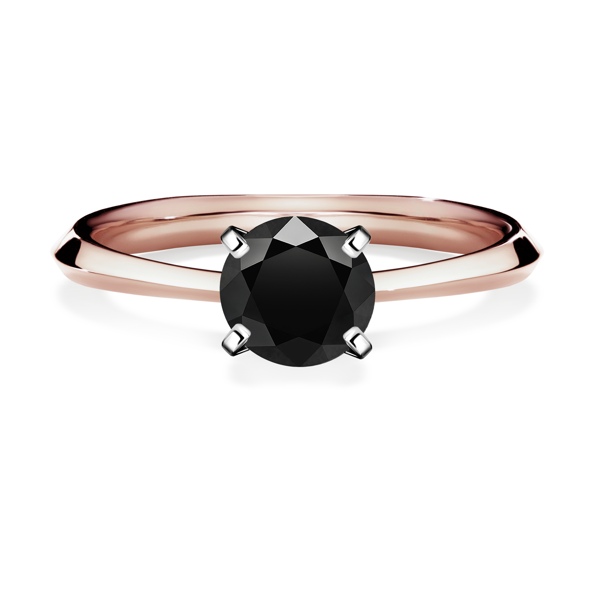 Pierścionek zaręczynowy My Angel z różowego złota z czarnym diamentem 1,00CT