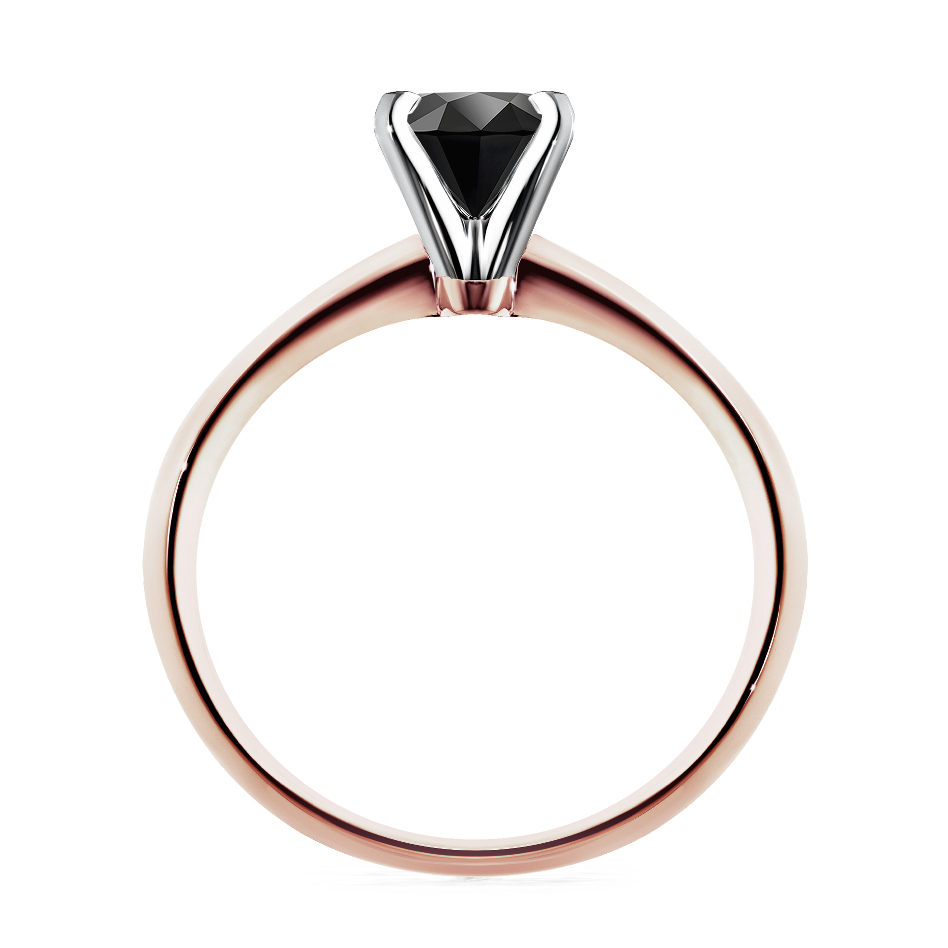 Pierścionek zaręczynowy My Angel z różowego złota z czarnym diamentem 1,00CT
