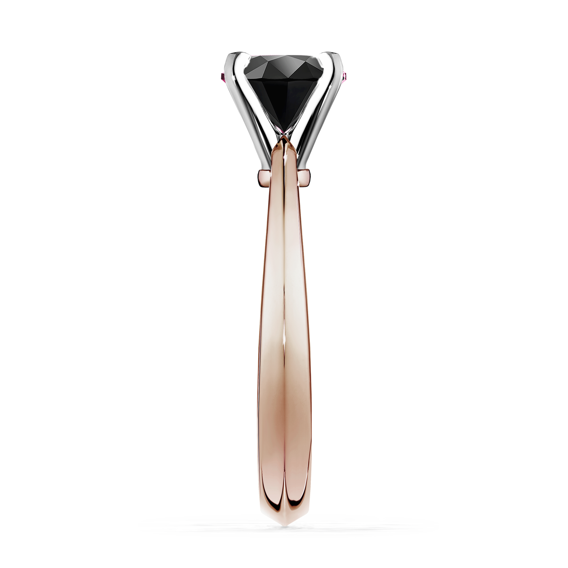 Pierścionek zaręczynowy My Angel z różowego złota z czarnym diamentem 1,00CT
