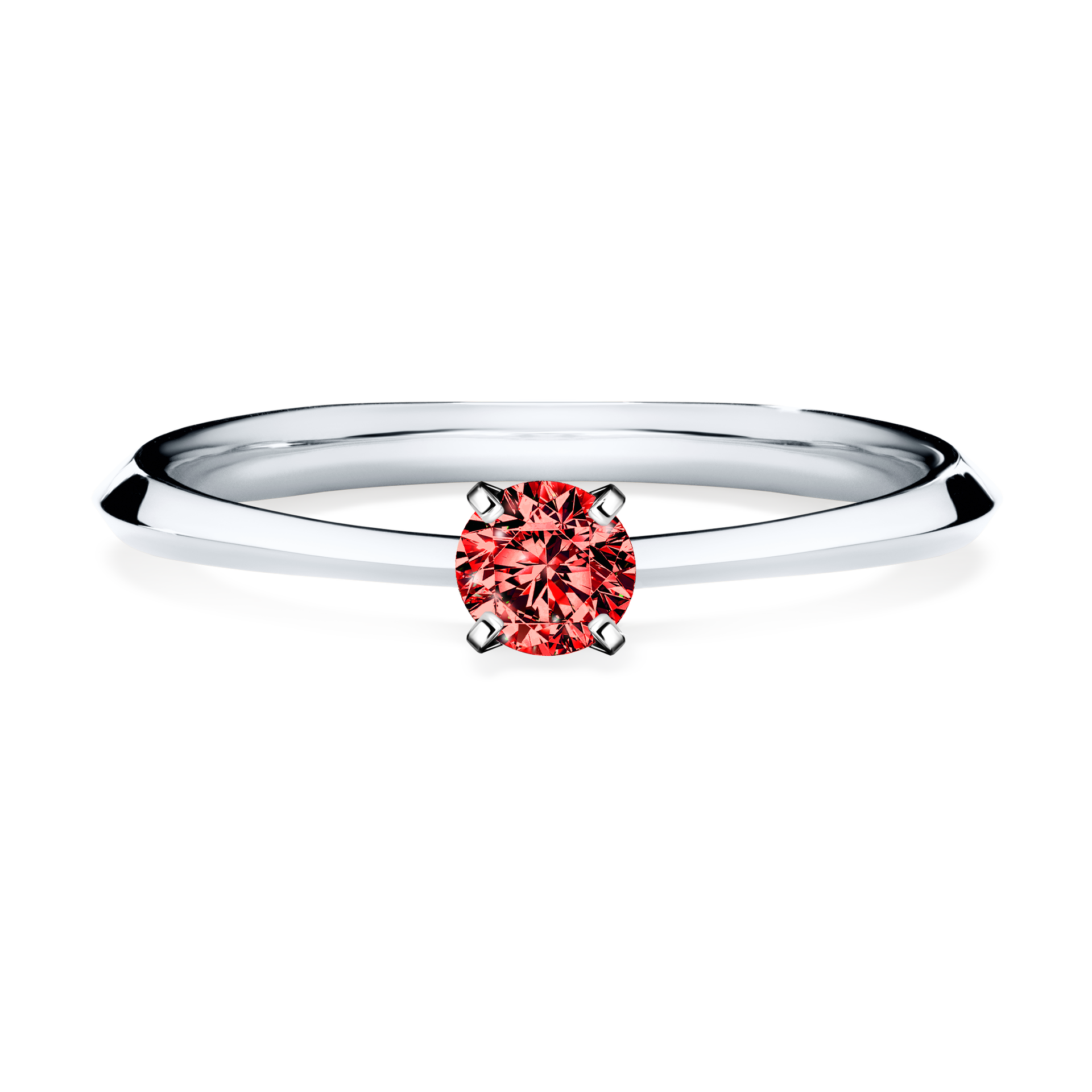 Pierścionek zaręczynowy My Angel z białego złota z czerwonym diamentem 0,17CT