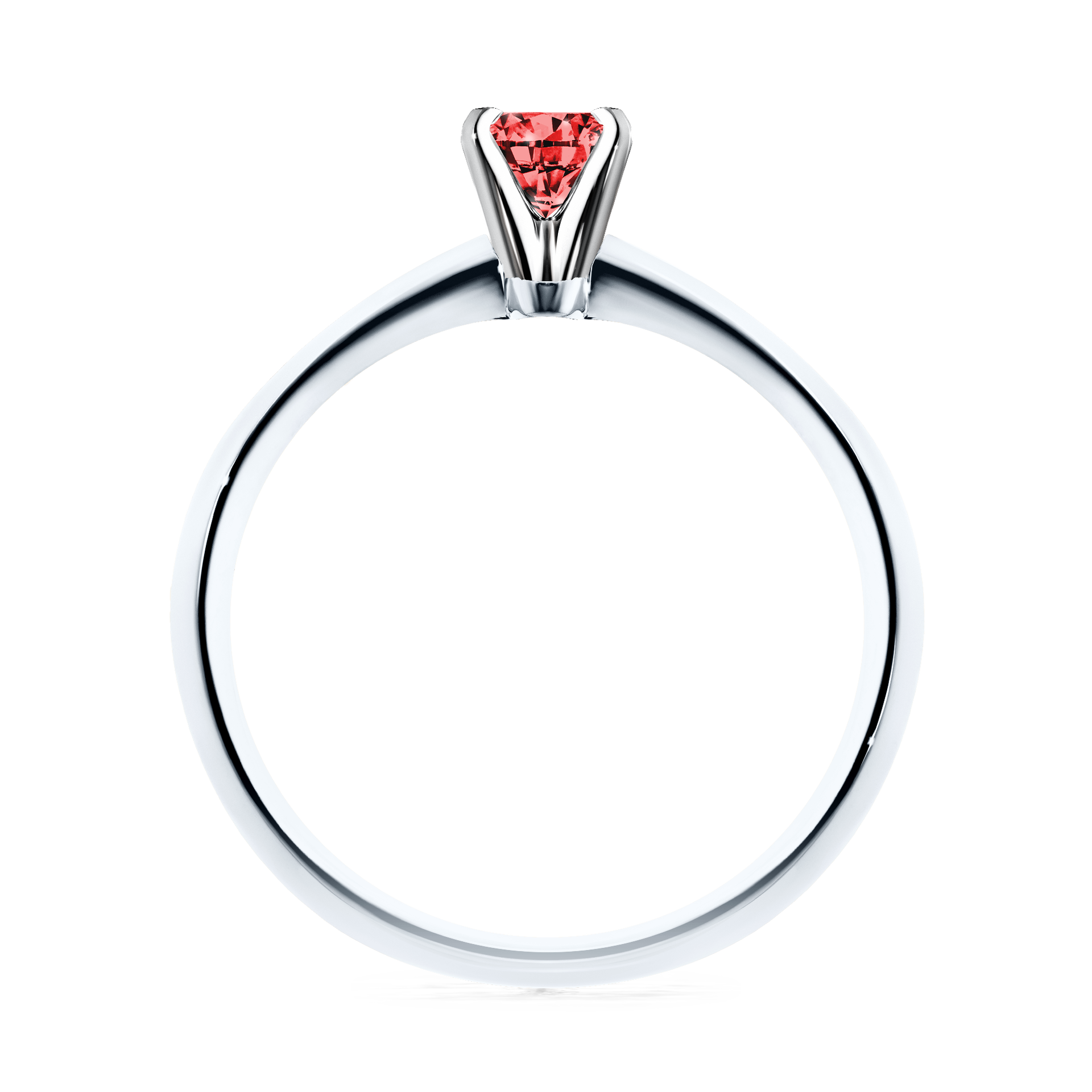 Pierścionek zaręczynowy My Angel z białego złota z czerwonym diamentem 0,17CT