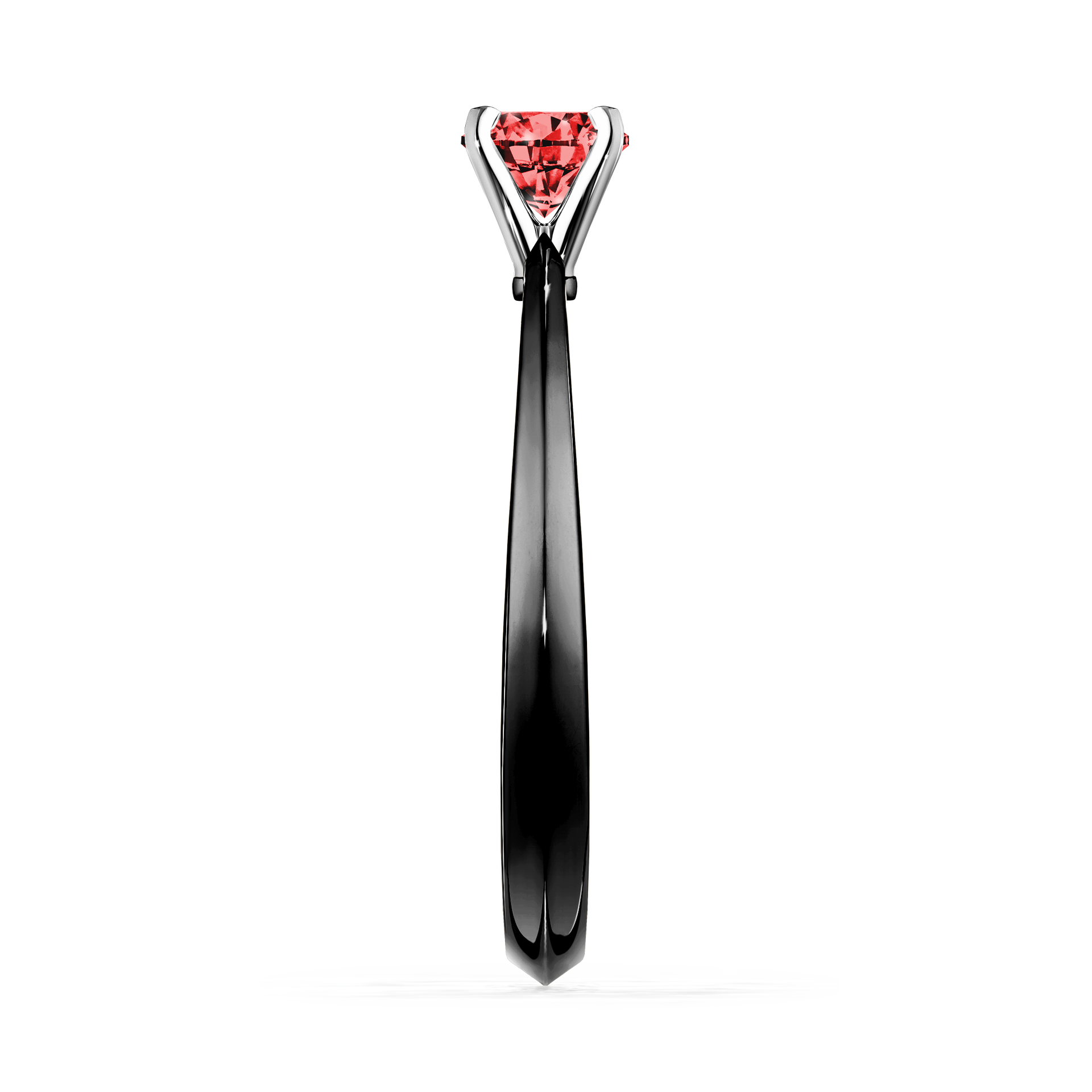 Pierścionek zaręczynowy My Angel z czarnego złota z czerwonym diamentem 0,17CT