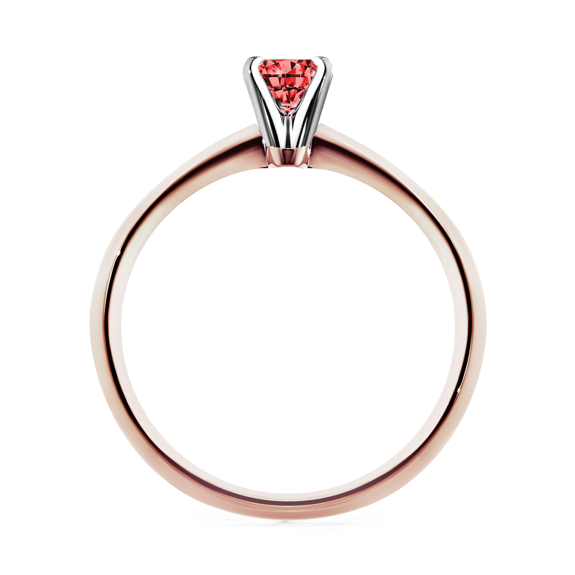 Pierścionek zaręczynowy My Angel z różowego złota z czerwonym diamentem 0,17CT