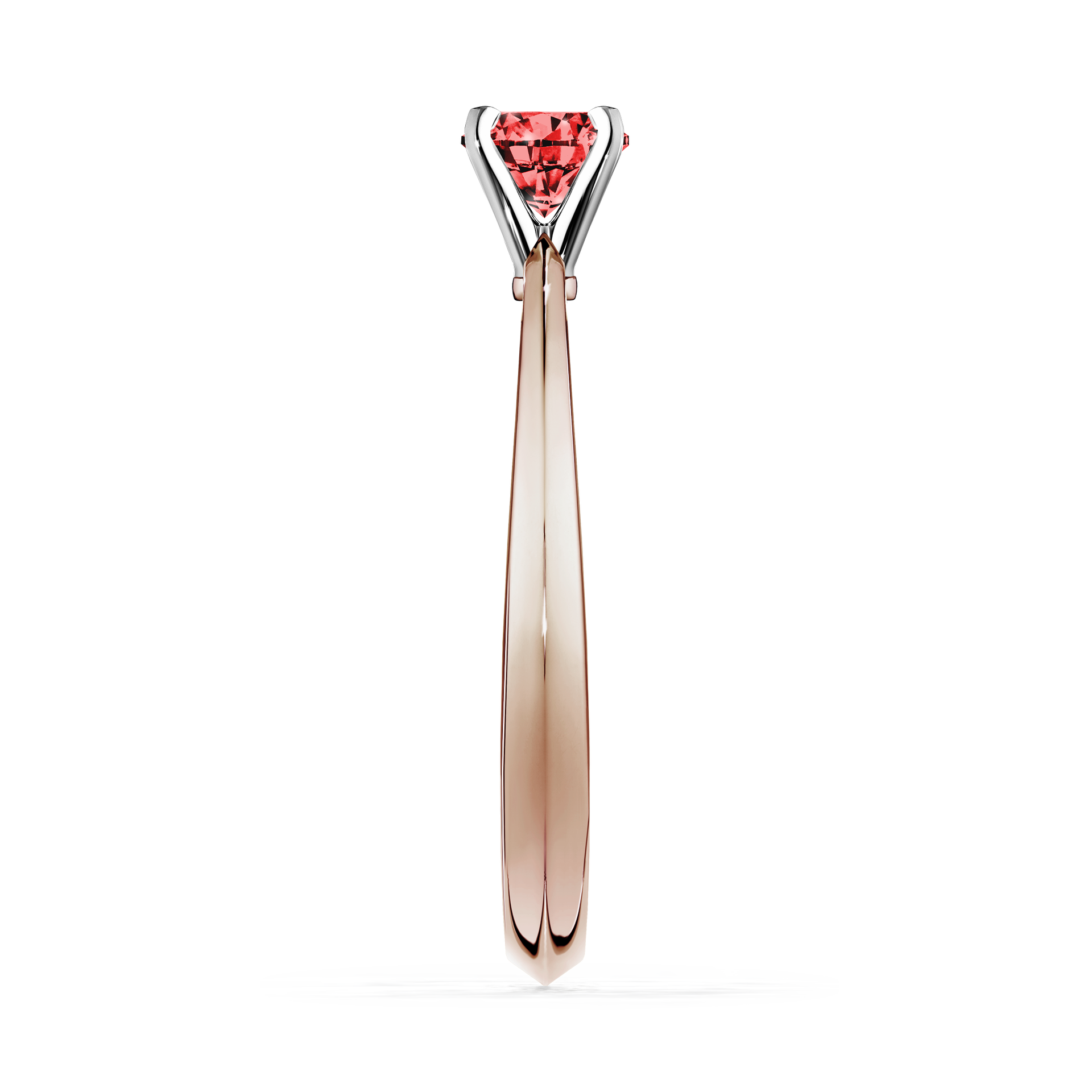 Pierścionek zaręczynowy My Angel z różowego złota z czerwonym diamentem 0,17CT