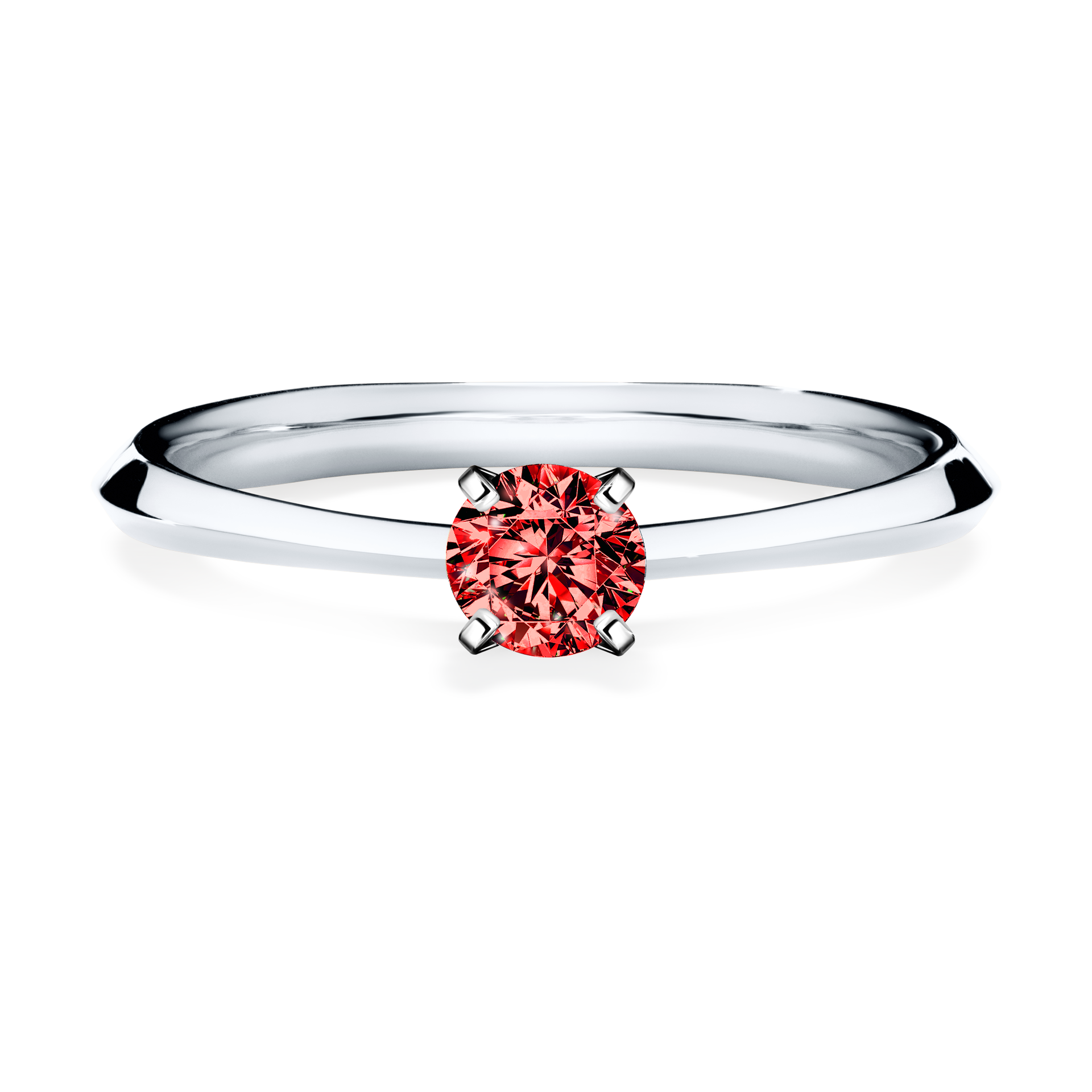 Pierścionek zaręczynowy My Angel z białego złota z czerwonym diamentem 0,25CT