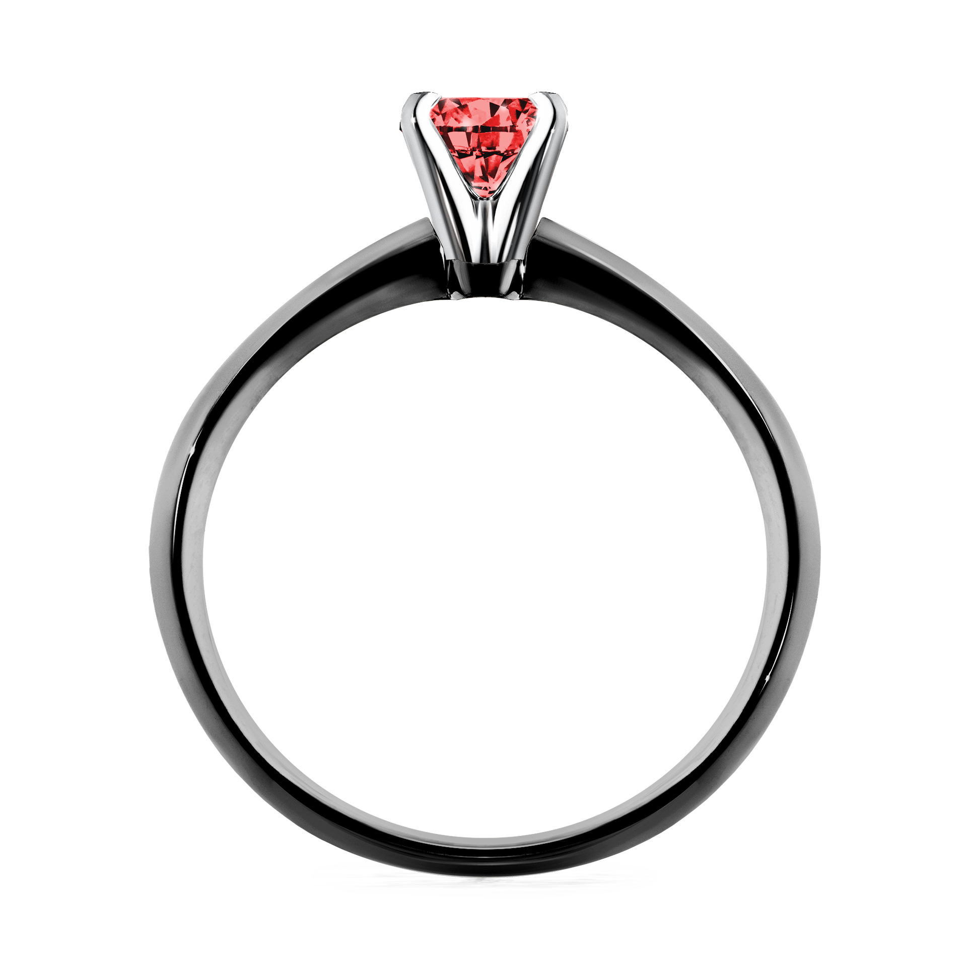Pierścionek zaręczynowy My Angel z czarnego złota z czerwonym diamentem 0,25CT