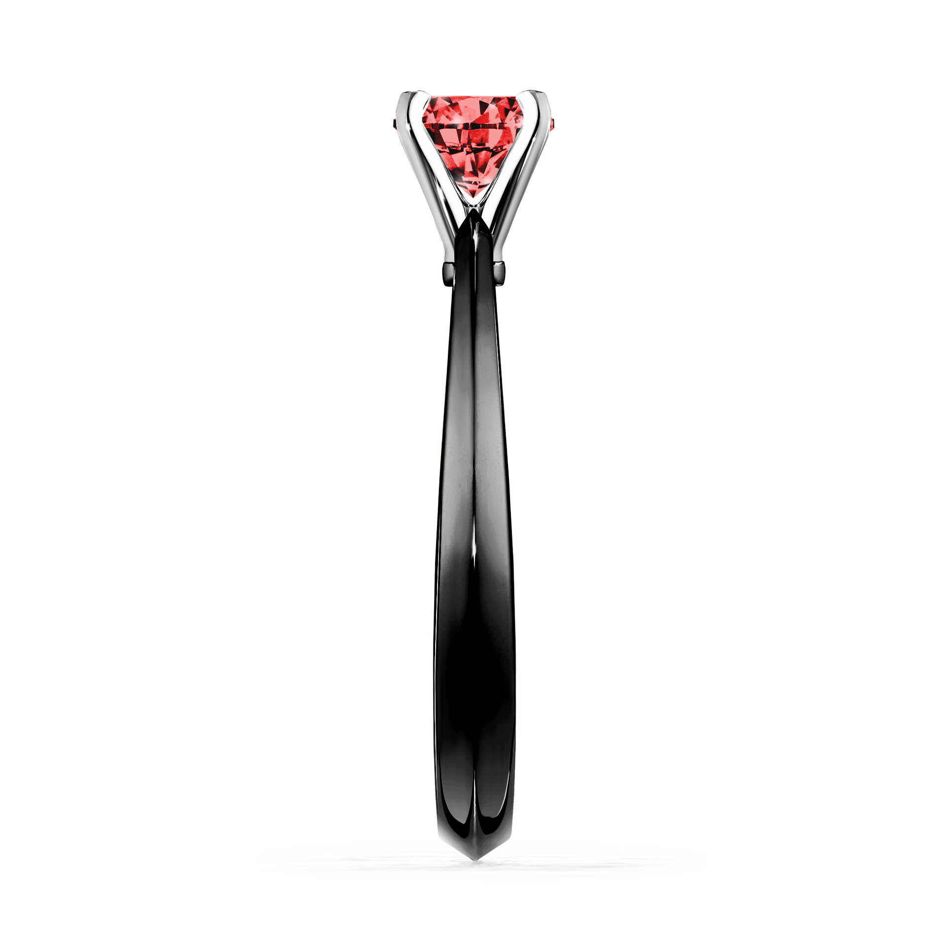 Pierścionek zaręczynowy My Angel z czarnego złota z czerwonym diamentem 0,25CT