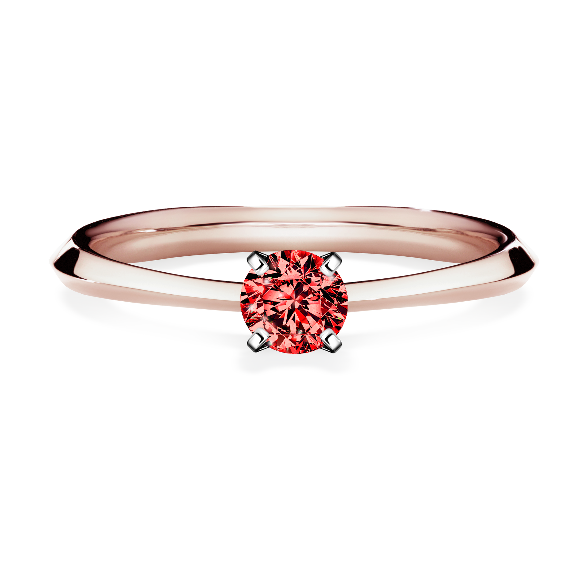 Pierścionek zaręczynowy My Angel z różowego złota z czerwonym diamentem 0,25CT