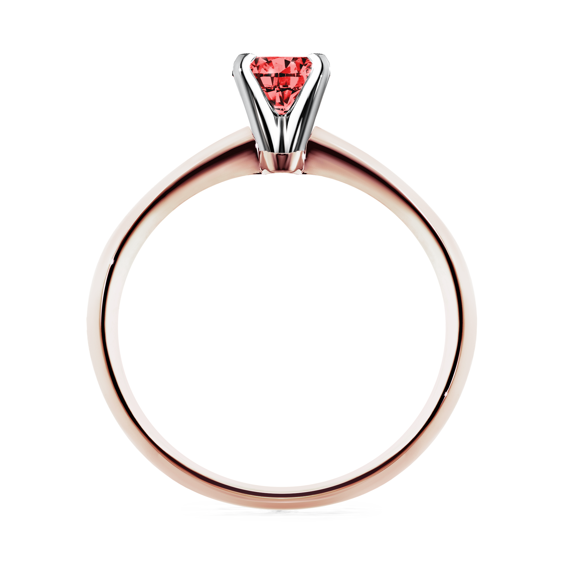 Pierścionek zaręczynowy My Angel z różowego złota z czerwonym diamentem 0,25CT