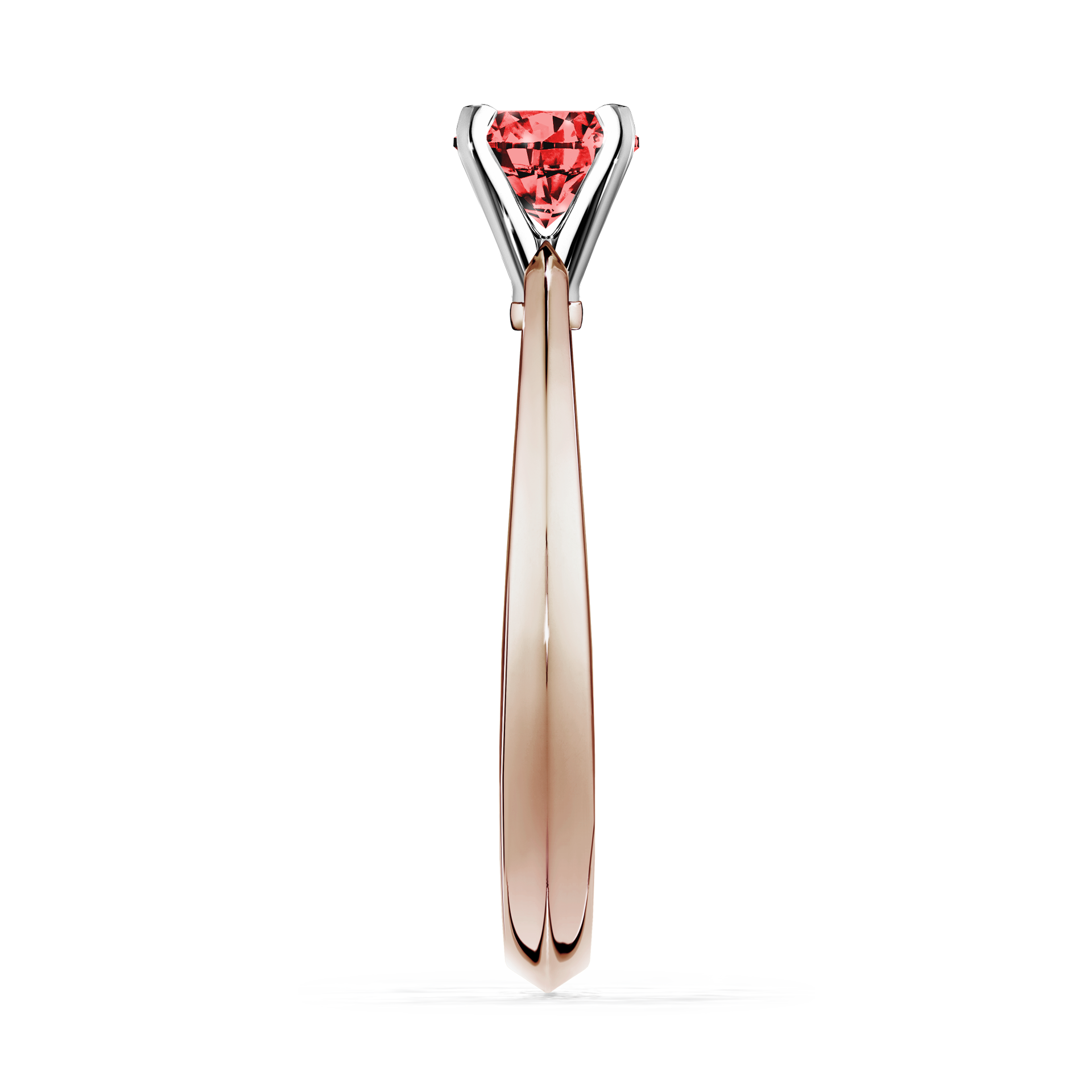 Pierścionek zaręczynowy My Angel z różowego złota z czerwonym diamentem 0,25CT