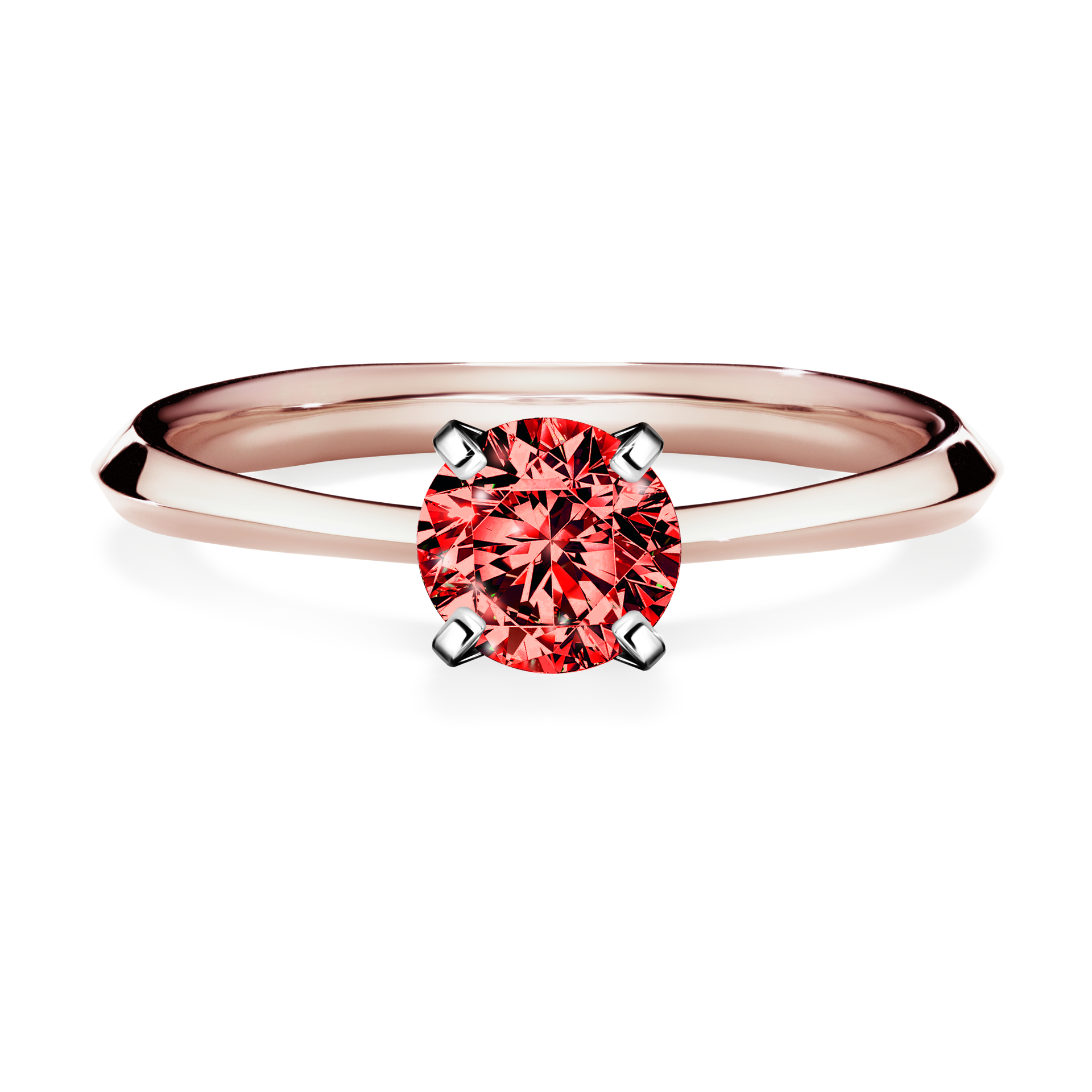 Pierścionek zaręczynowy My Angel z różowego złota z czerwonym diamentem 0,50CT