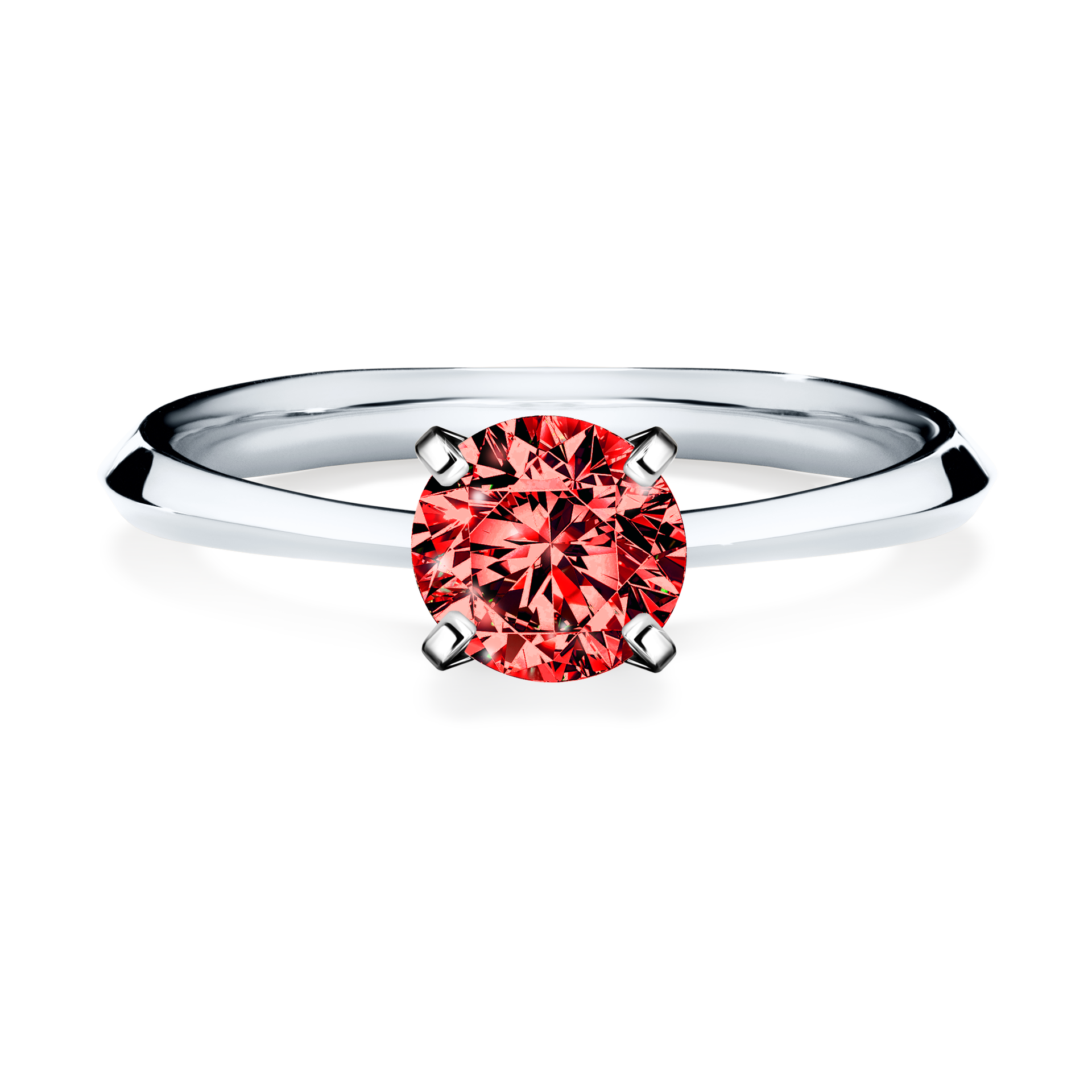 Pierścionek zaręczynowy My Angel z białego złota z czerwonym diamentem 0,80CT