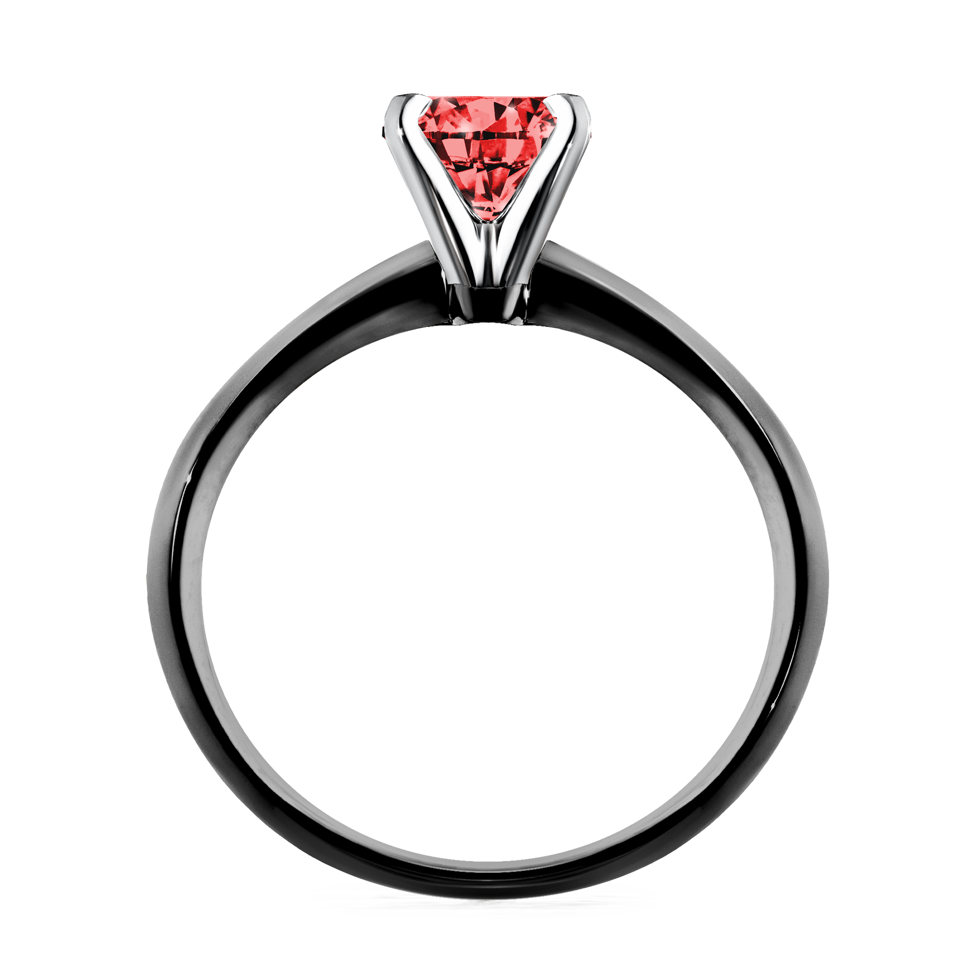 Pierścionek zaręczynowy My Angel z czarnego złota z czerwonym diamentem 0,80CT