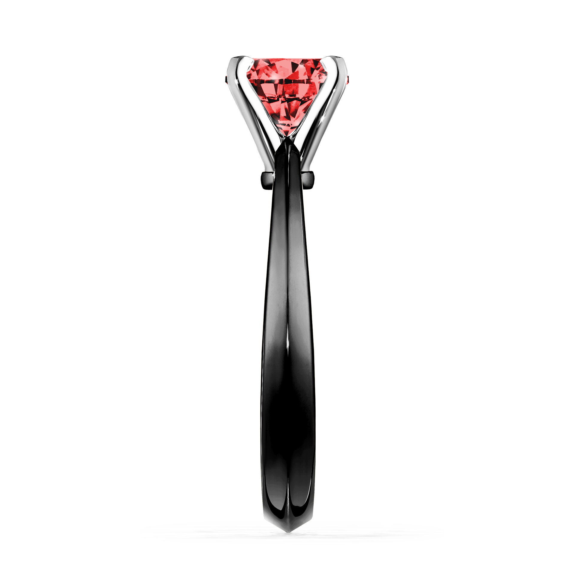Pierścionek zaręczynowy My Angel z czarnego złota z czerwonym diamentem 0,80CT