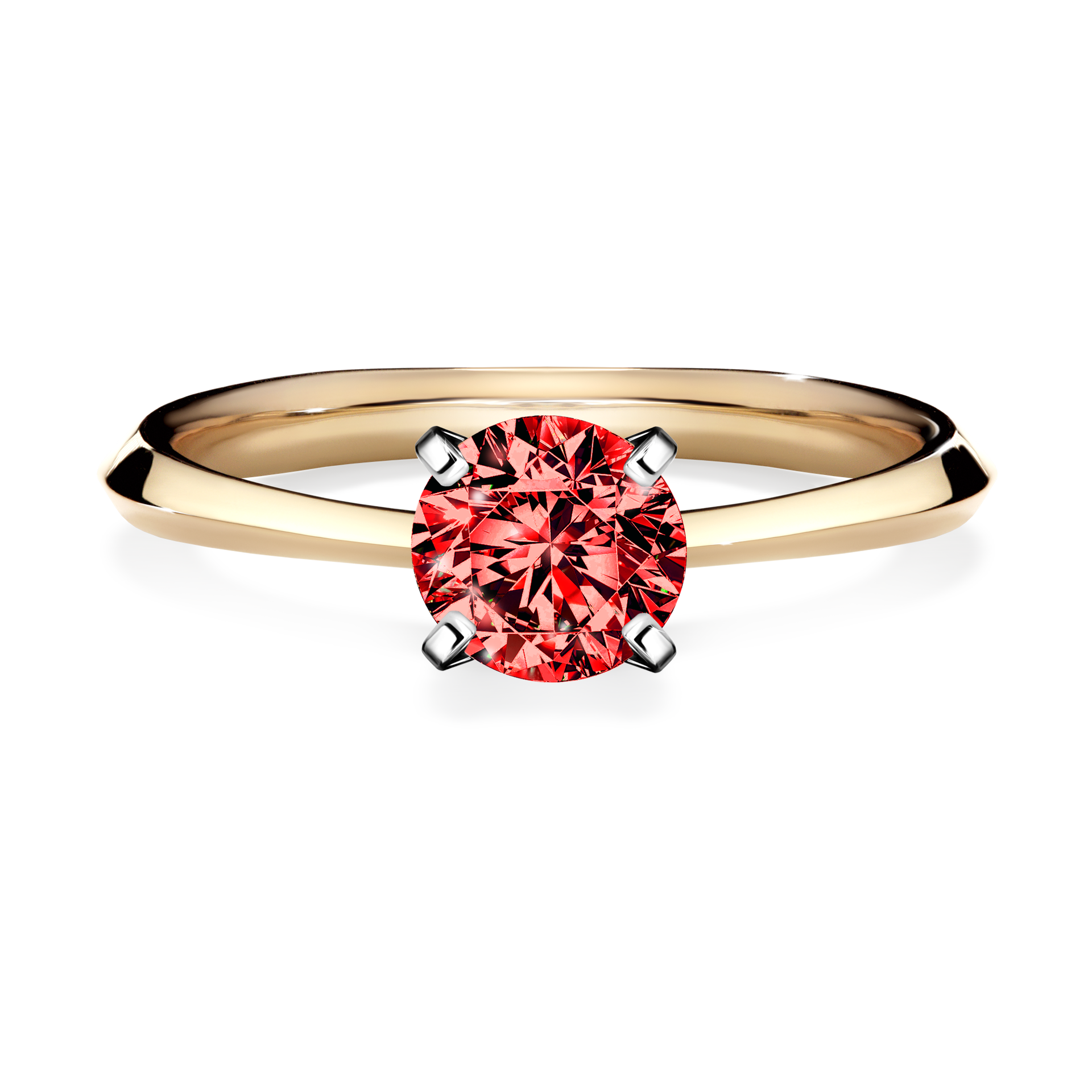 Pierścionek zaręczynowy My Angel z żółtego złota z czerwonym diamentem 0,80CT