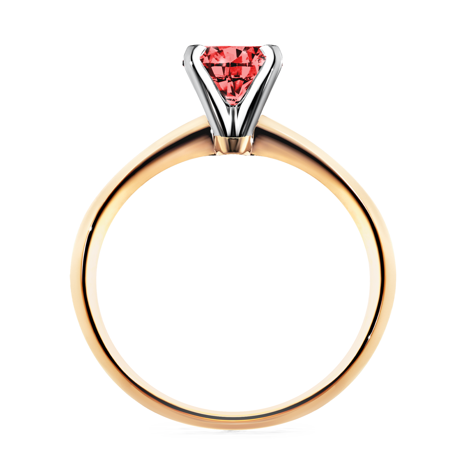 Pierścionek zaręczynowy My Angel z żółtego złota z czerwonym diamentem 0,80CT
