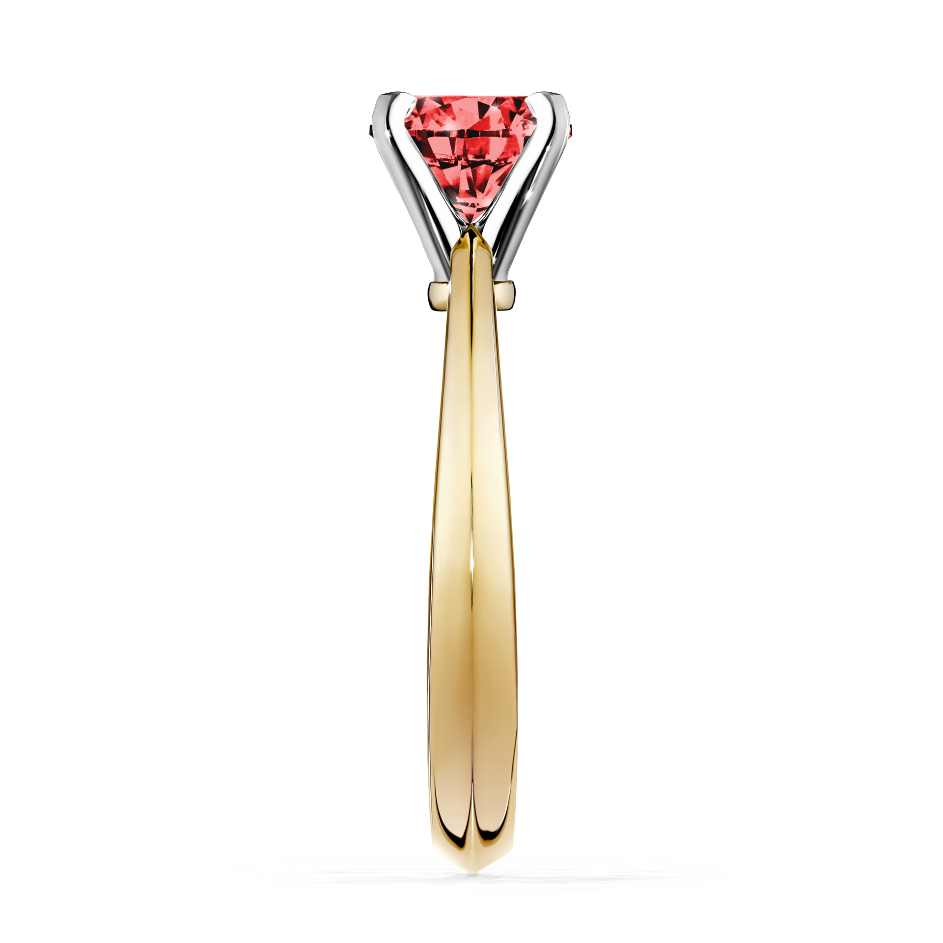 Pierścionek zaręczynowy My Angel z żółtego złota z czerwonym diamentem 0,80CT
