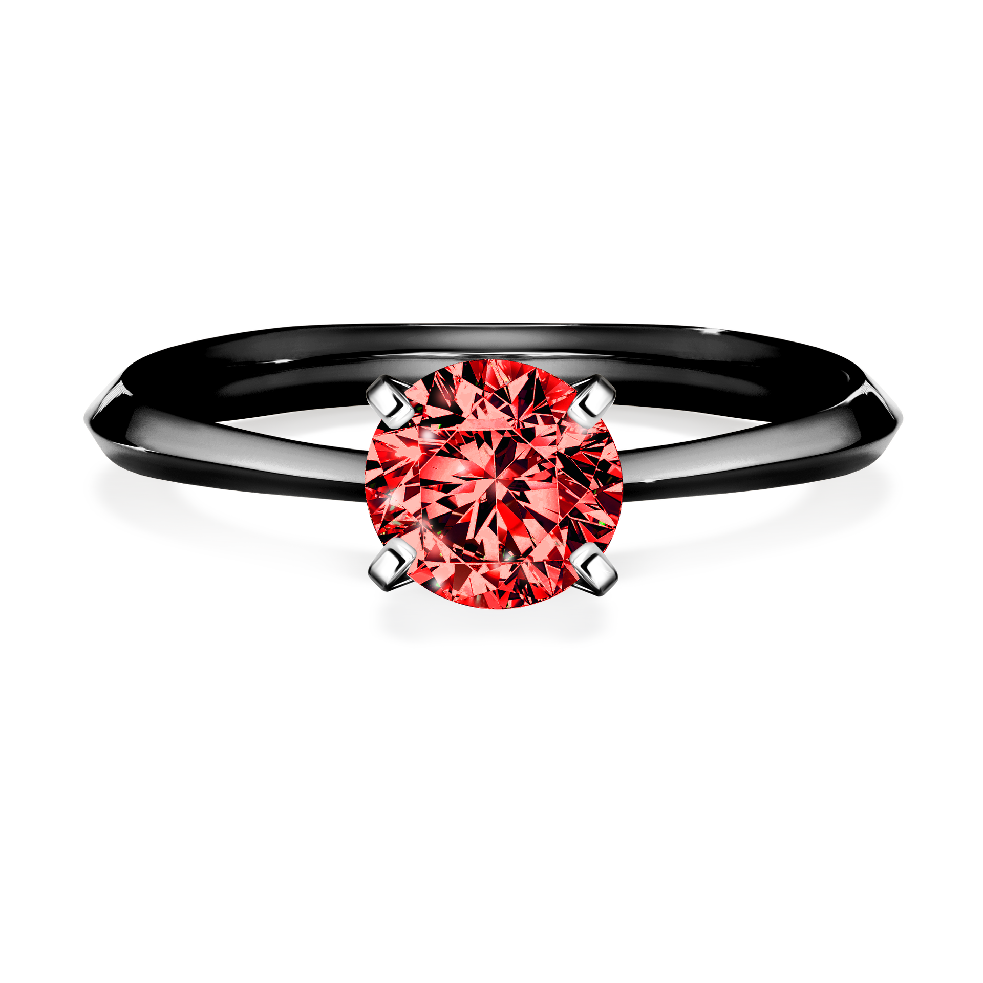 Pierścionek zaręczynowy My Angel z czarnego złota z czerwonym diamentem 1,00CT
