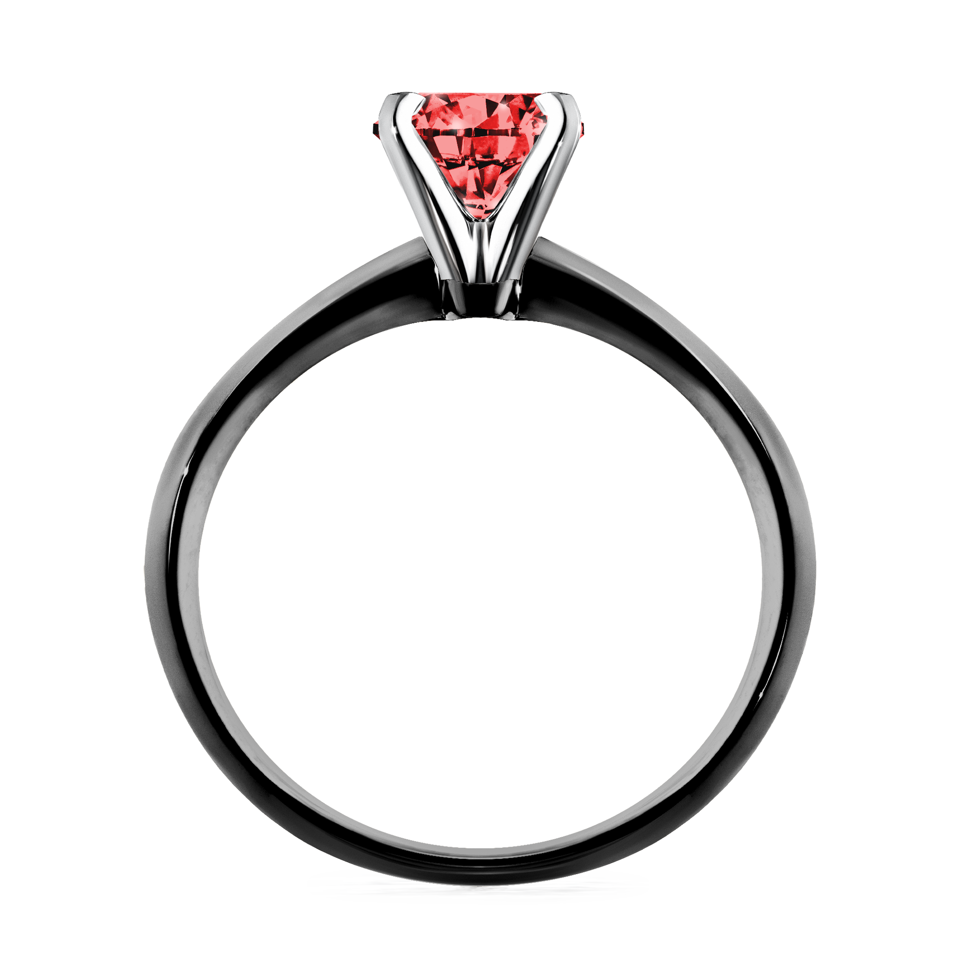 Pierścionek zaręczynowy My Angel z czarnego złota z czerwonym diamentem 1,00CT