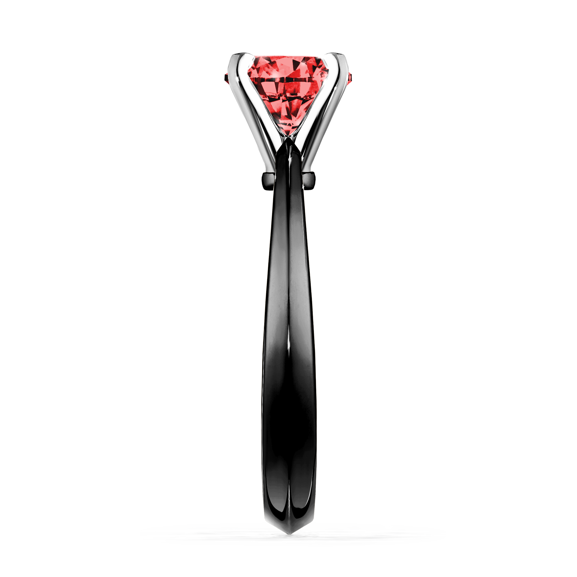 Pierścionek zaręczynowy My Angel z czarnego złota z czerwonym diamentem 1,00CT