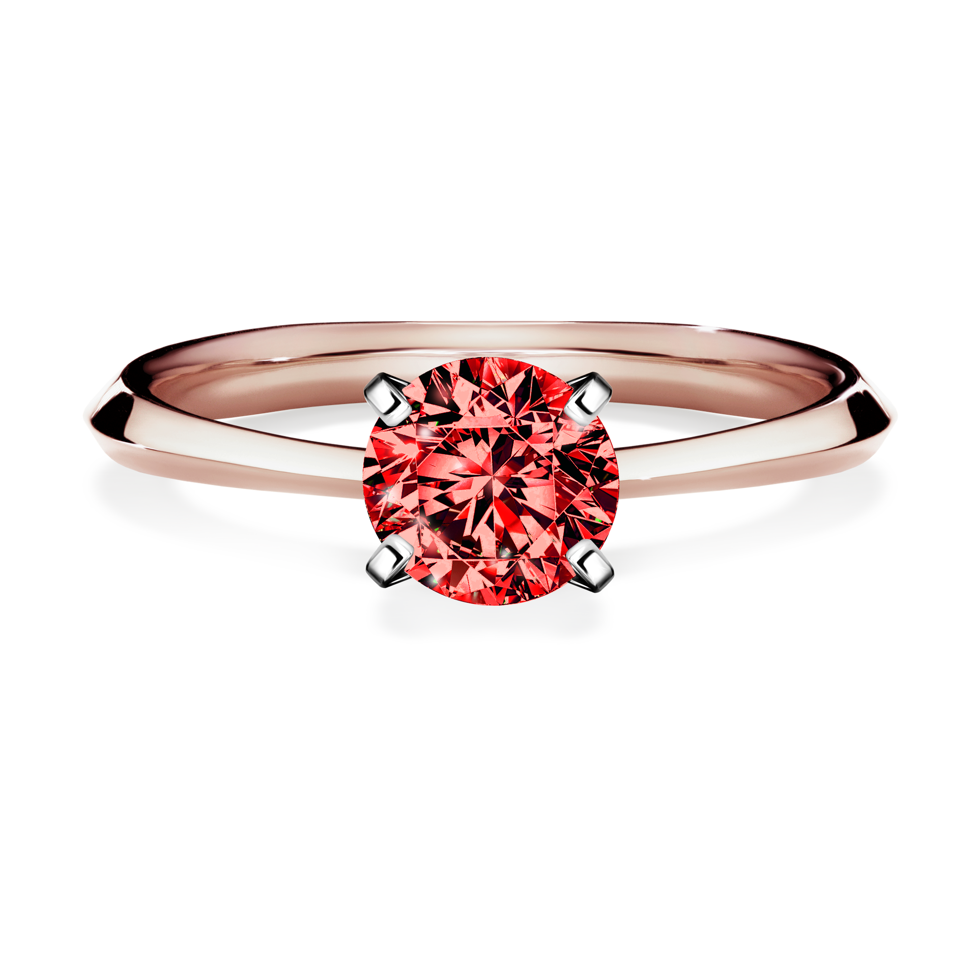 Pierścionek zaręczynowy My Angel z różowego złota z czerwonym diamentem 1,00CT