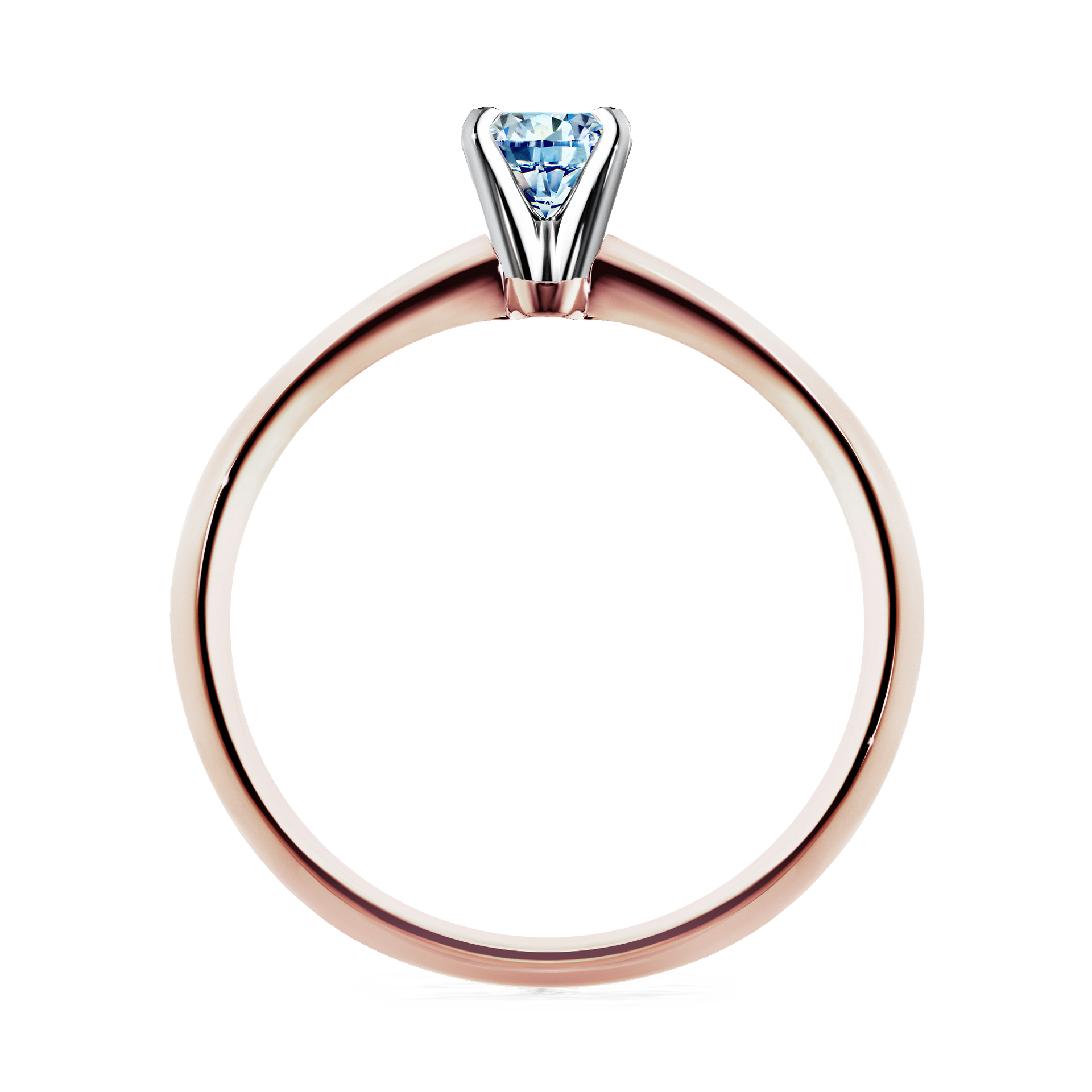 Pierścionek zaręczynowy My Angel z różowego złota z niebieskim diamentem 0,17CT
