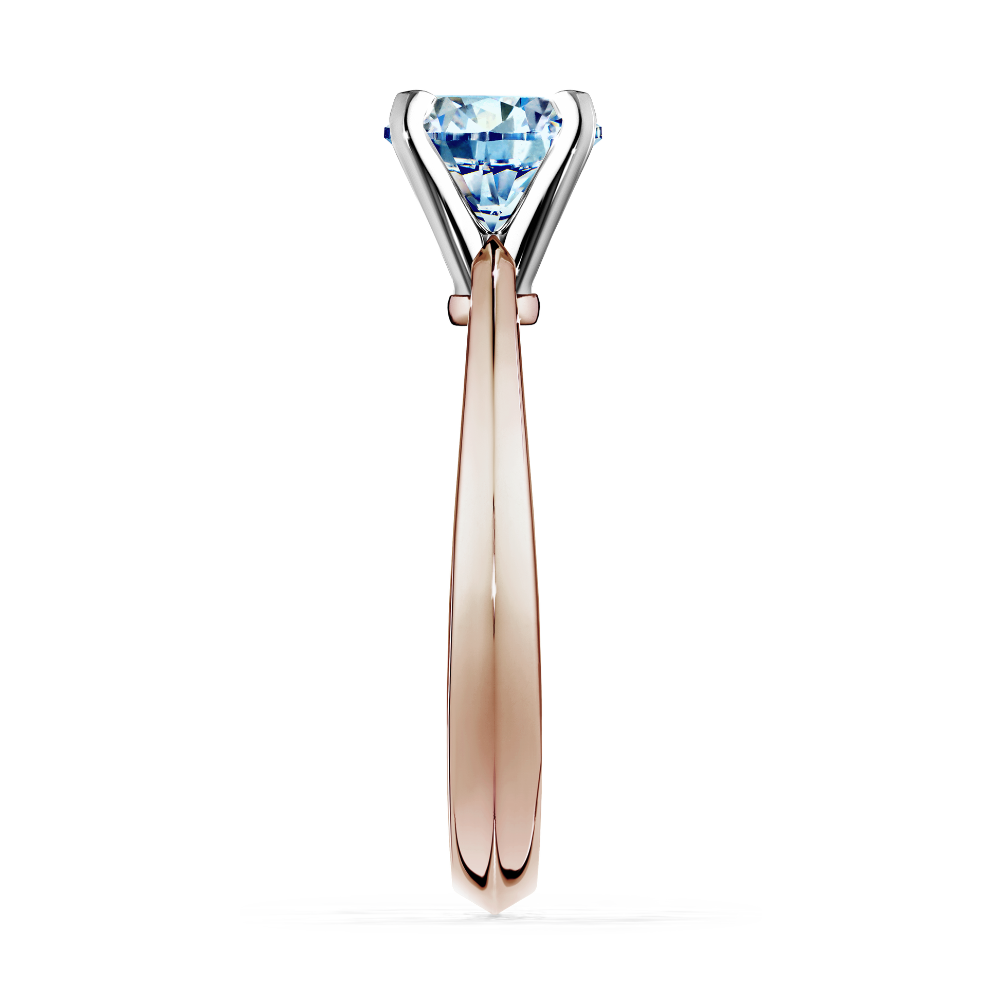 Pierścionek zaręczynowy My Angel z różowego złota z niebieskim diamentem 1,00CT