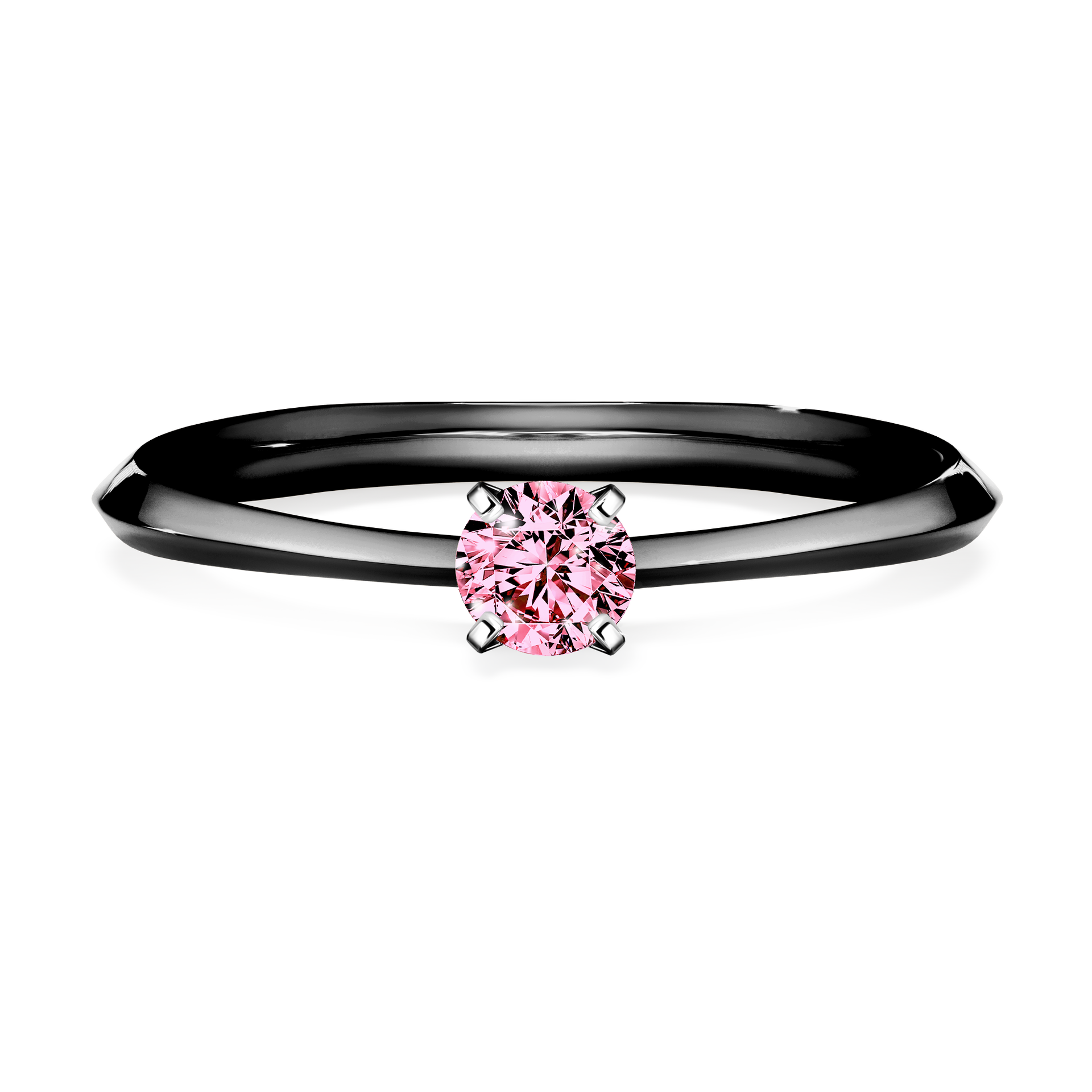 Pierścionek zaręczynowy My Angel z czarnego złota z różowym diamentem 0,17CT
