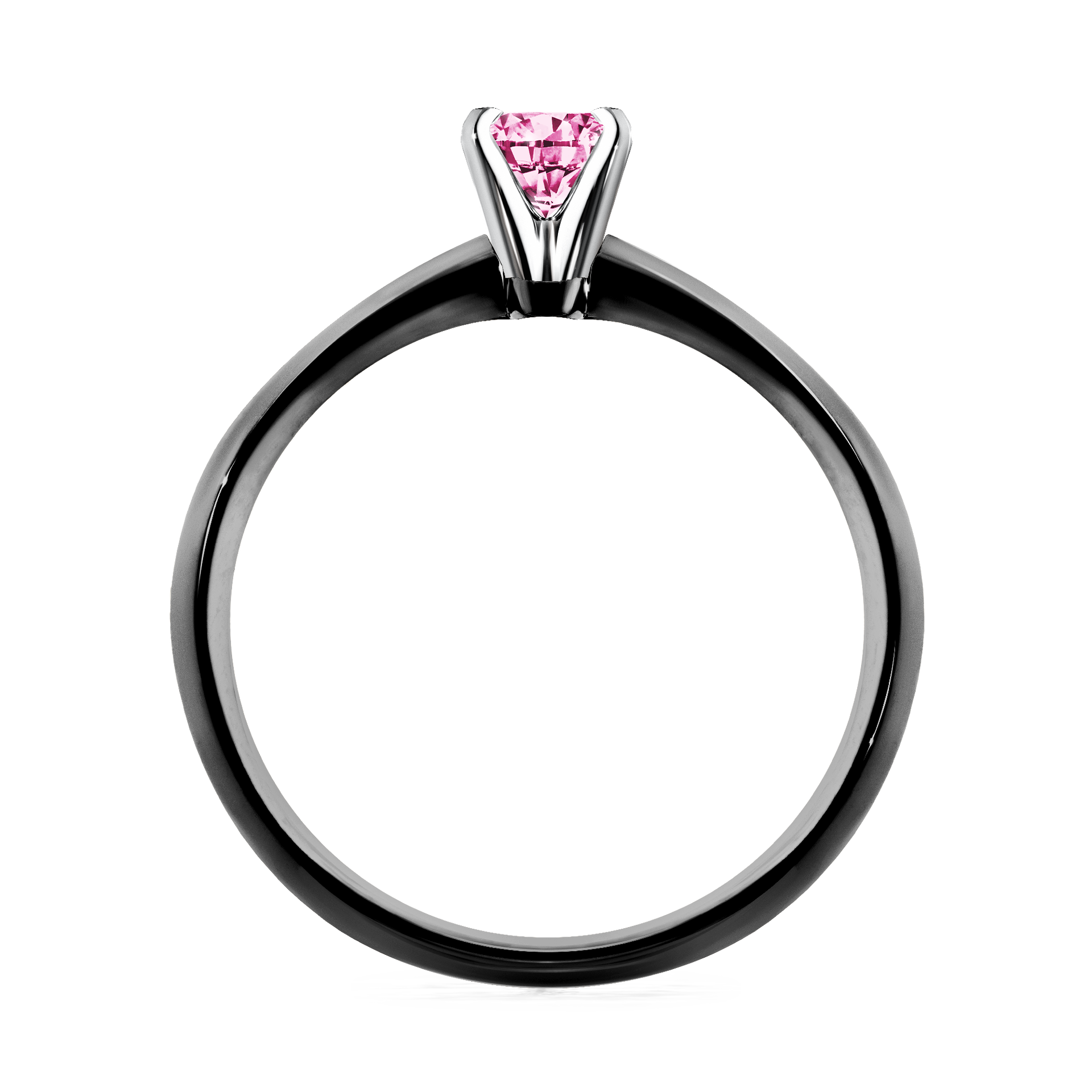 Pierścionek zaręczynowy My Angel z czarnego złota z różowym diamentem 0,17CT