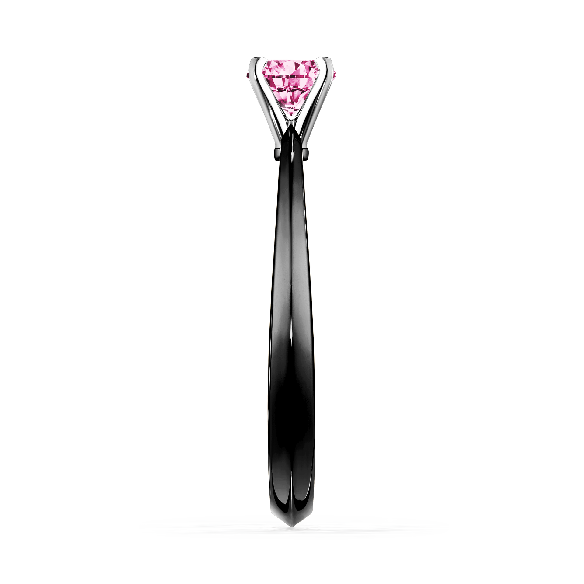 Pierścionek zaręczynowy My Angel z czarnego złota z różowym diamentem 0,17CT