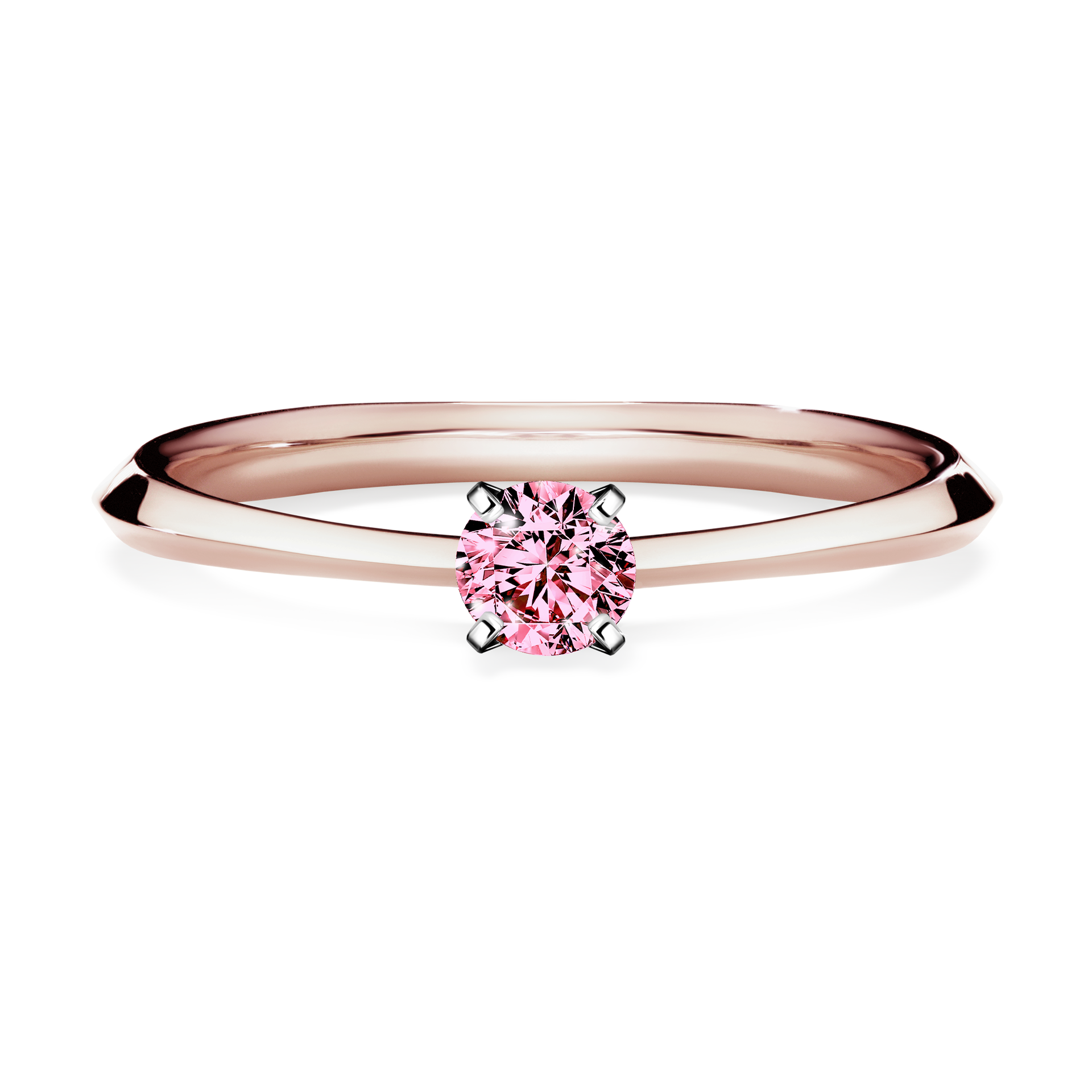 Pierścionek zaręczynowy My Angel z różowego złota z różowym diamentem 0,17CT