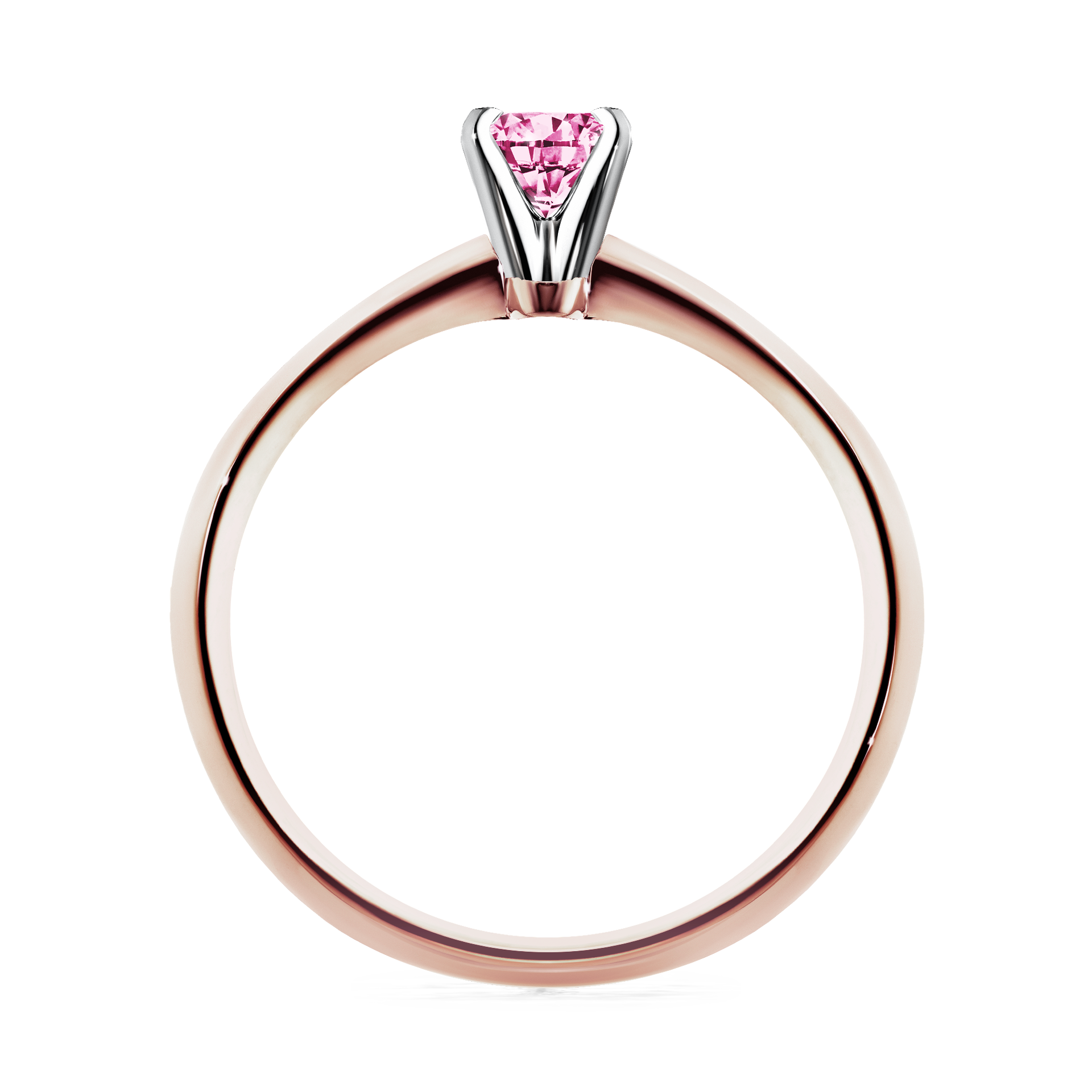 Pierścionek zaręczynowy My Angel z różowego złota z różowym diamentem 0,17CT