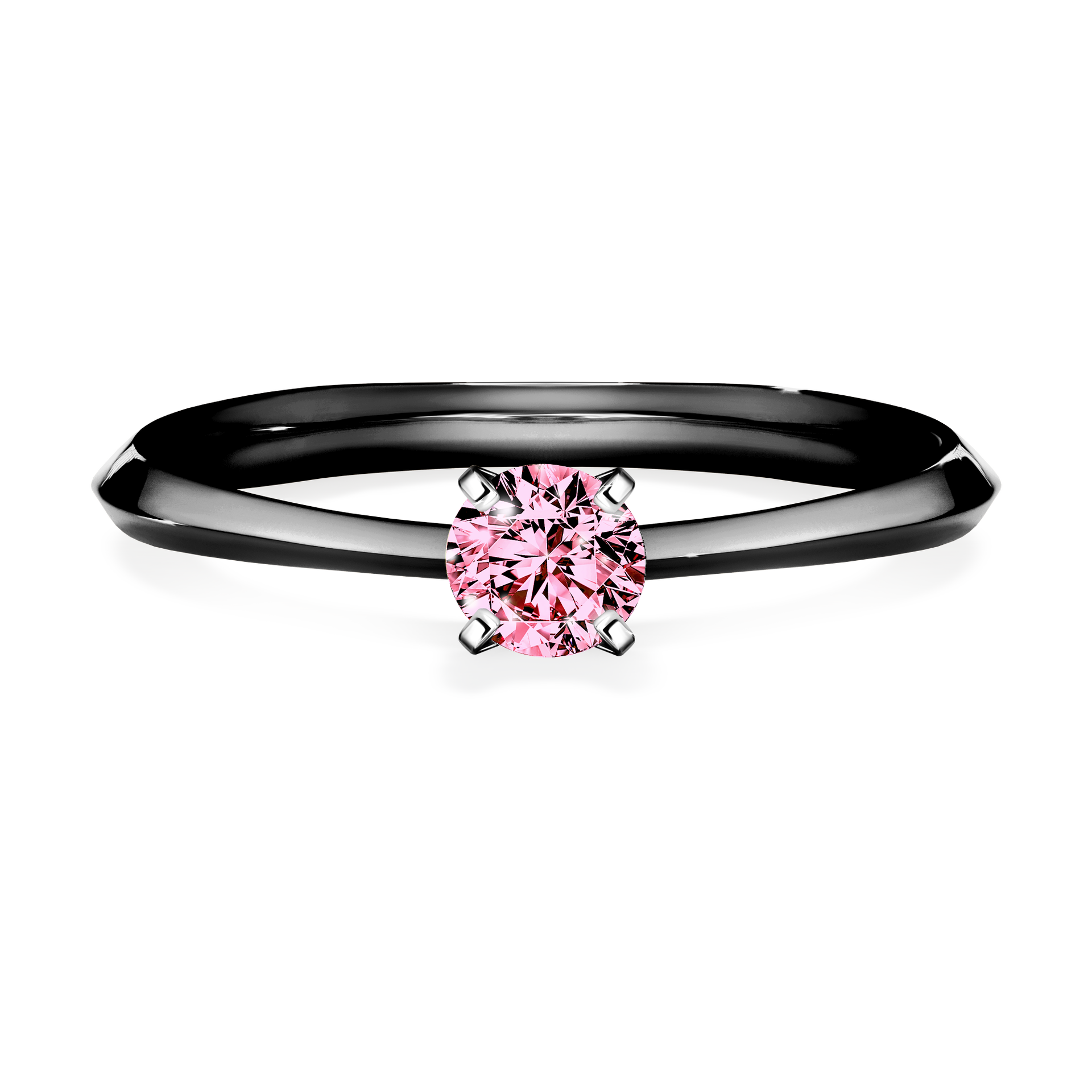 Pierścionek zaręczynowy My Angel z czarnego złota z różowym diamentem 0,25CT
