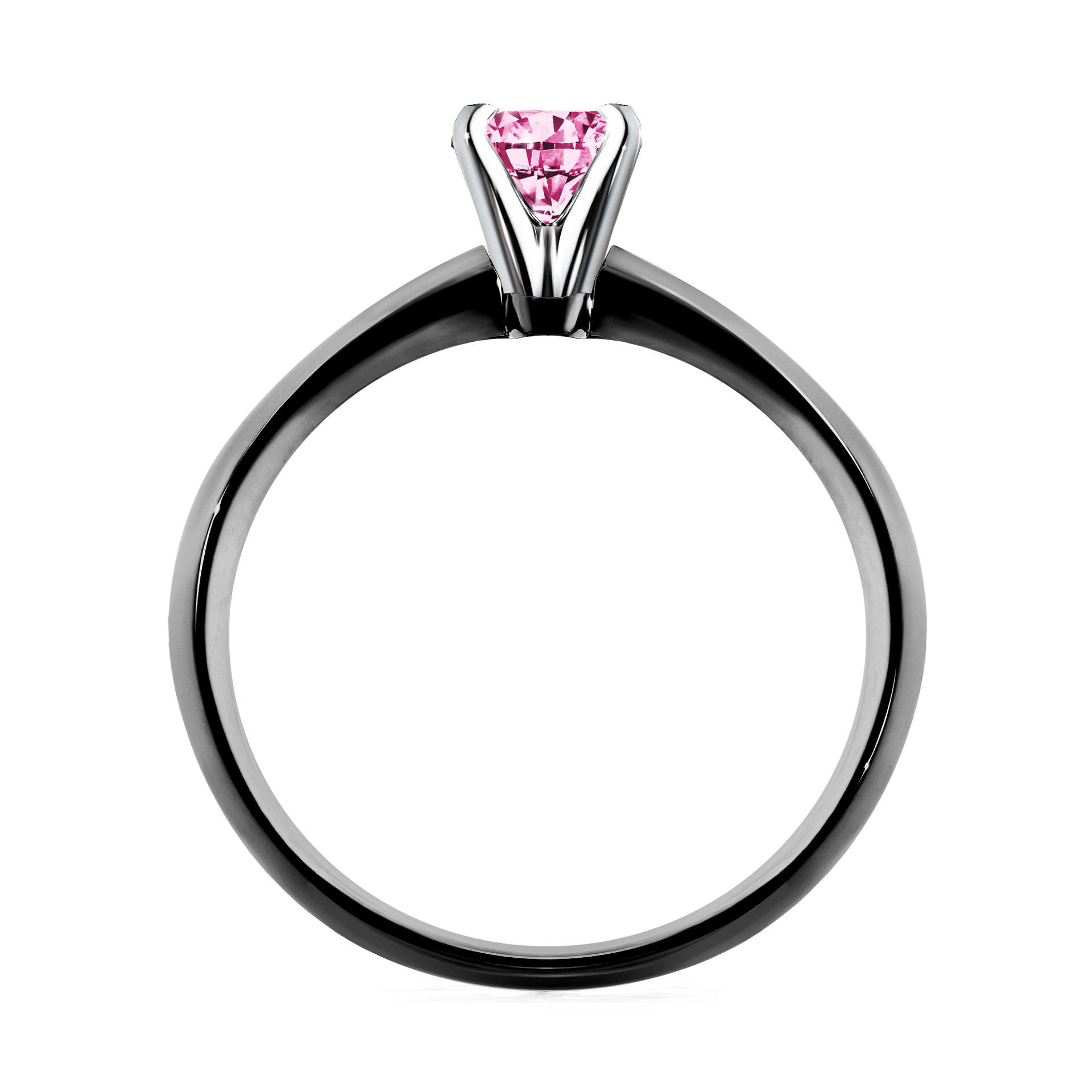 Pierścionek zaręczynowy My Angel z czarnego złota z różowym diamentem 0,25CT