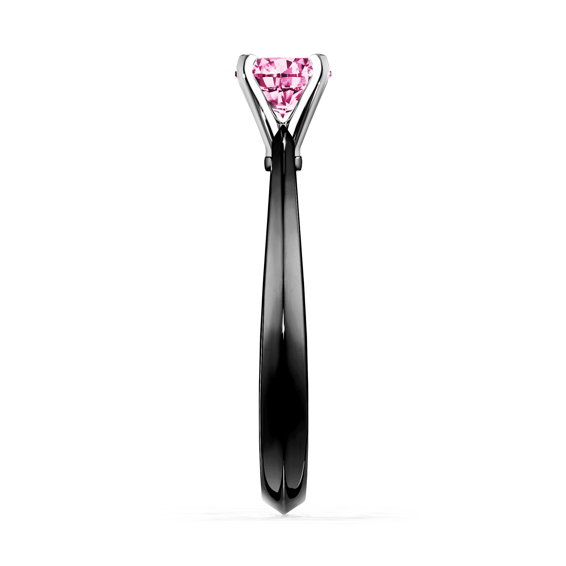 Pierścionek zaręczynowy My Angel z czarnego złota z różowym diamentem 0,25CT