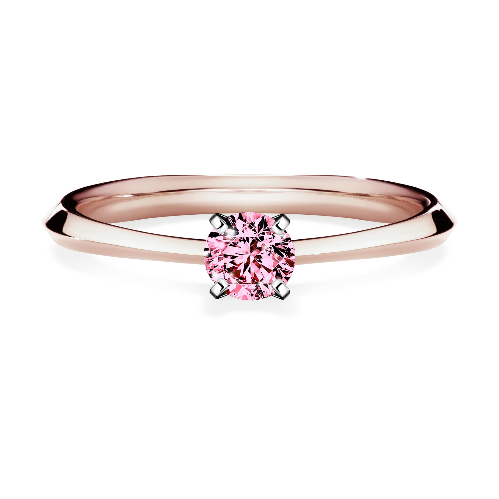 Pierścionek zaręczynowy My Angel z różowego złota z różowym diamentem 0,25CT